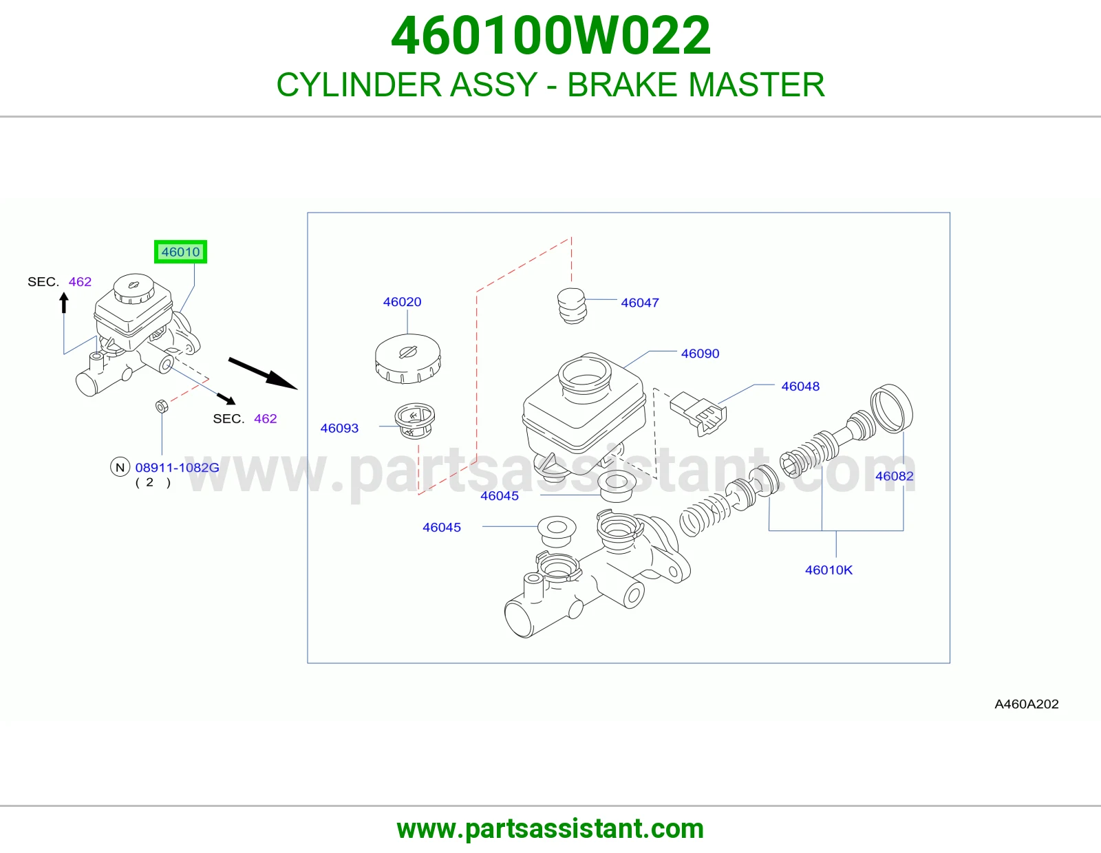 علبه فرامل 460100W022