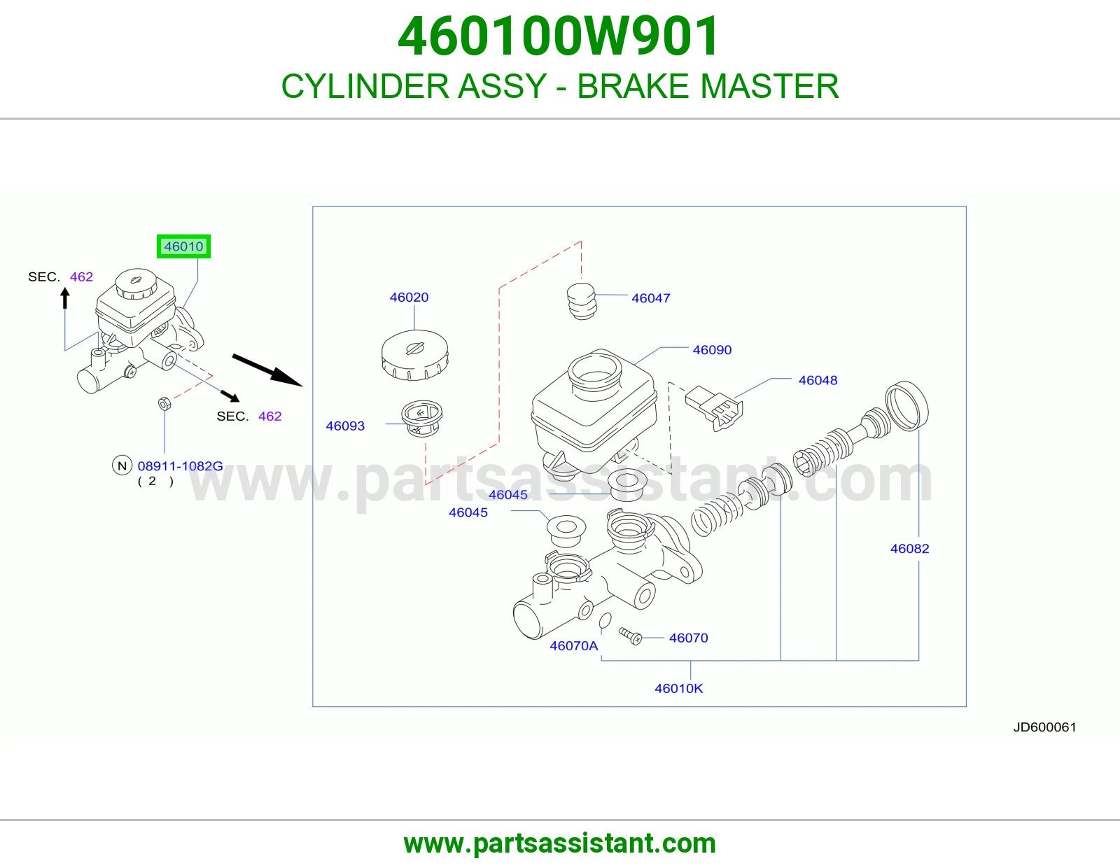 علبه فرامل 460100W901