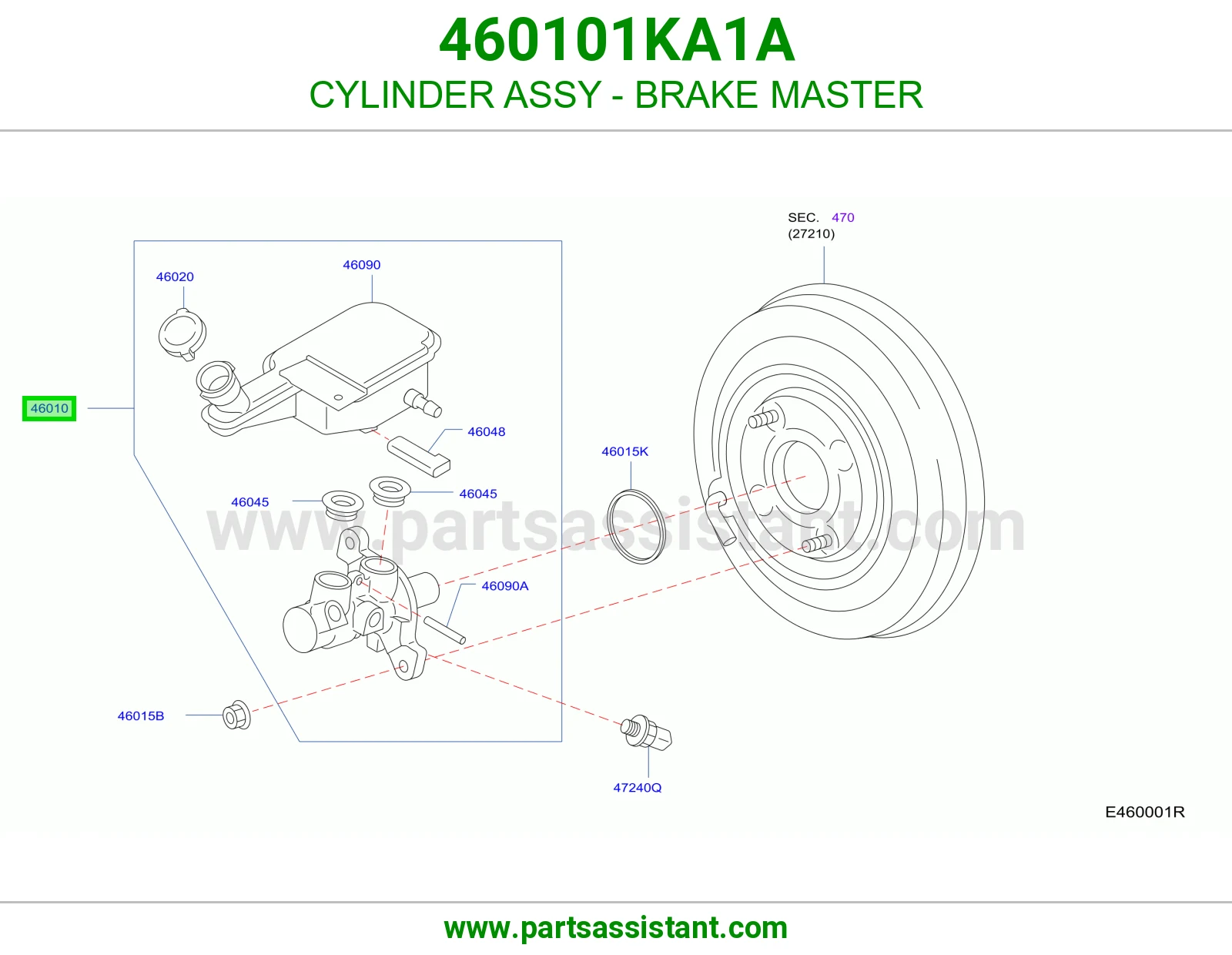 CYLINDER ASSY - BRAKE MASTER 460101KA1A