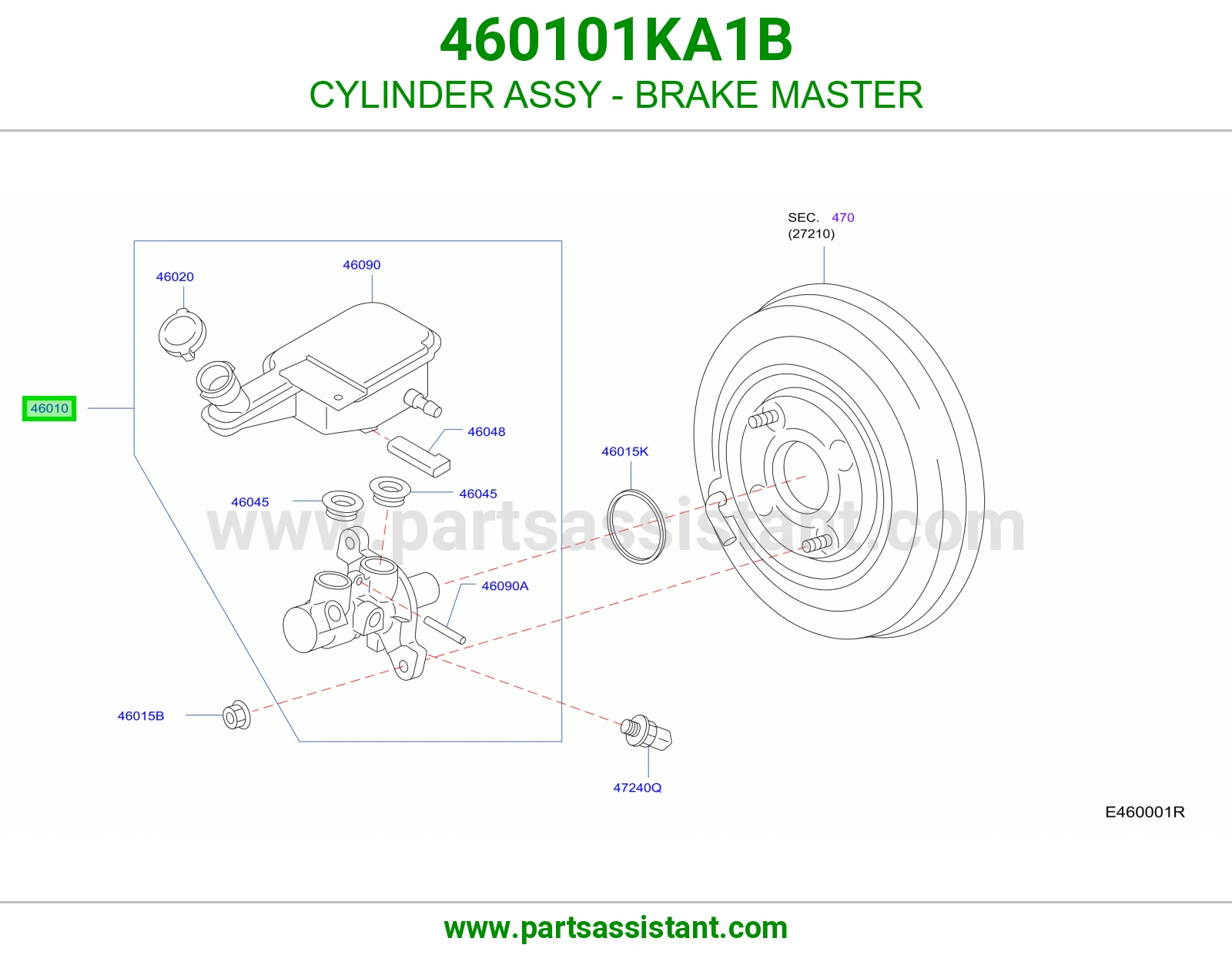 علبه فرامل 460101KA1B