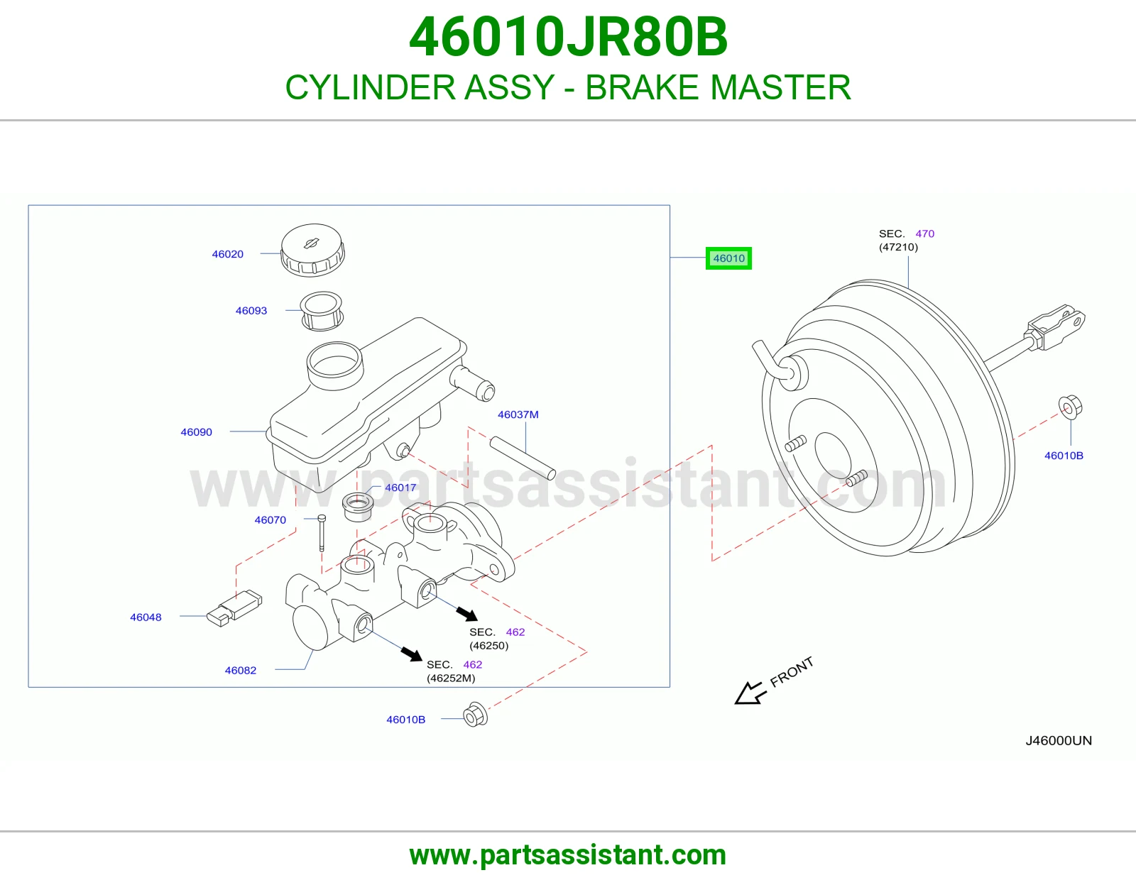 علبه فرامل 46010JR80B