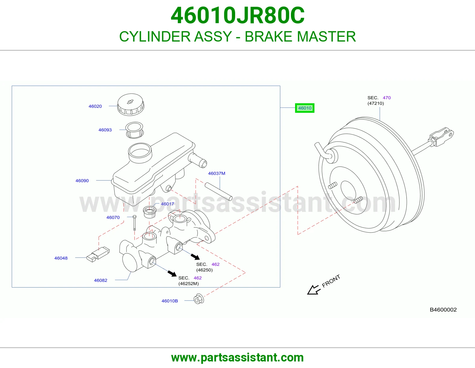 علبه فرامل 46010JR80C