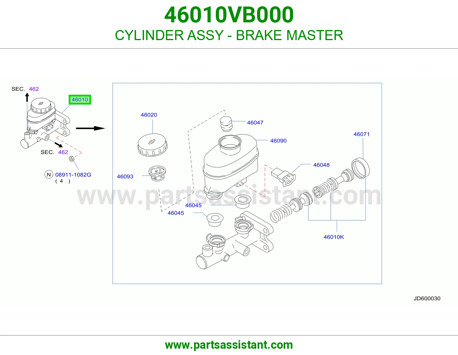 علبه فرامل 46010VB000