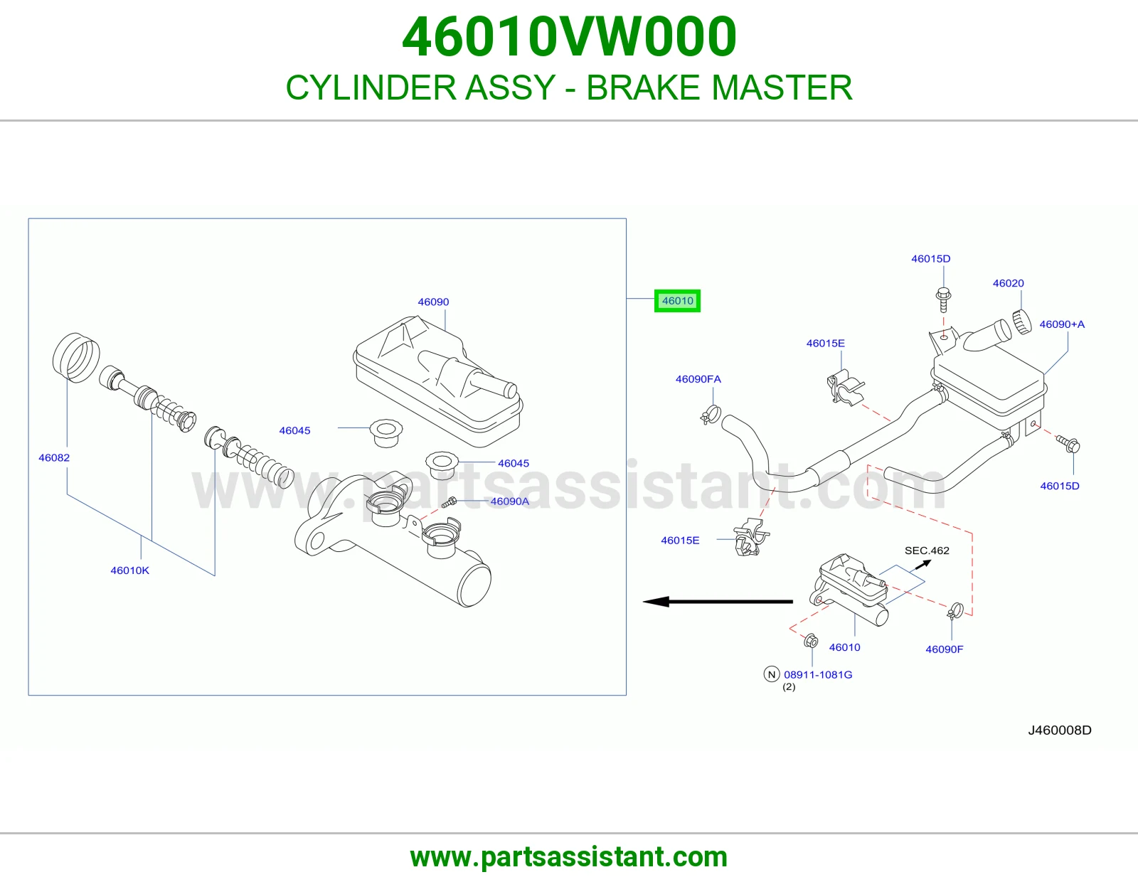 علبه فرامل 46010VW000