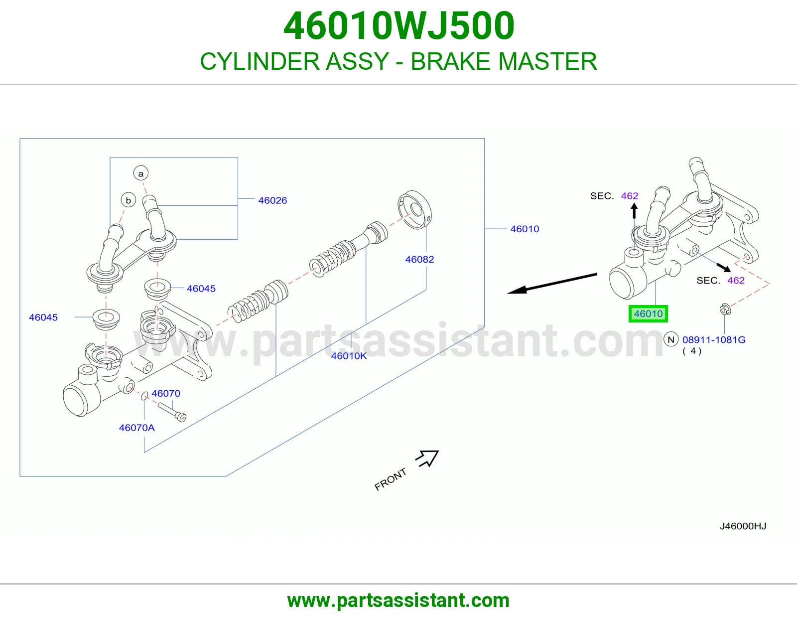 علبه فرامل 46010WJ500