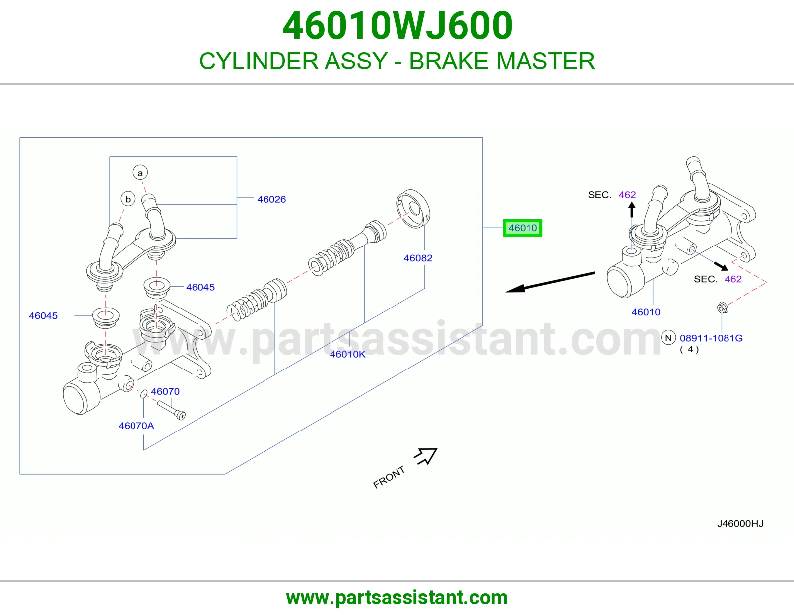 علبه فرامل 46010WJ600