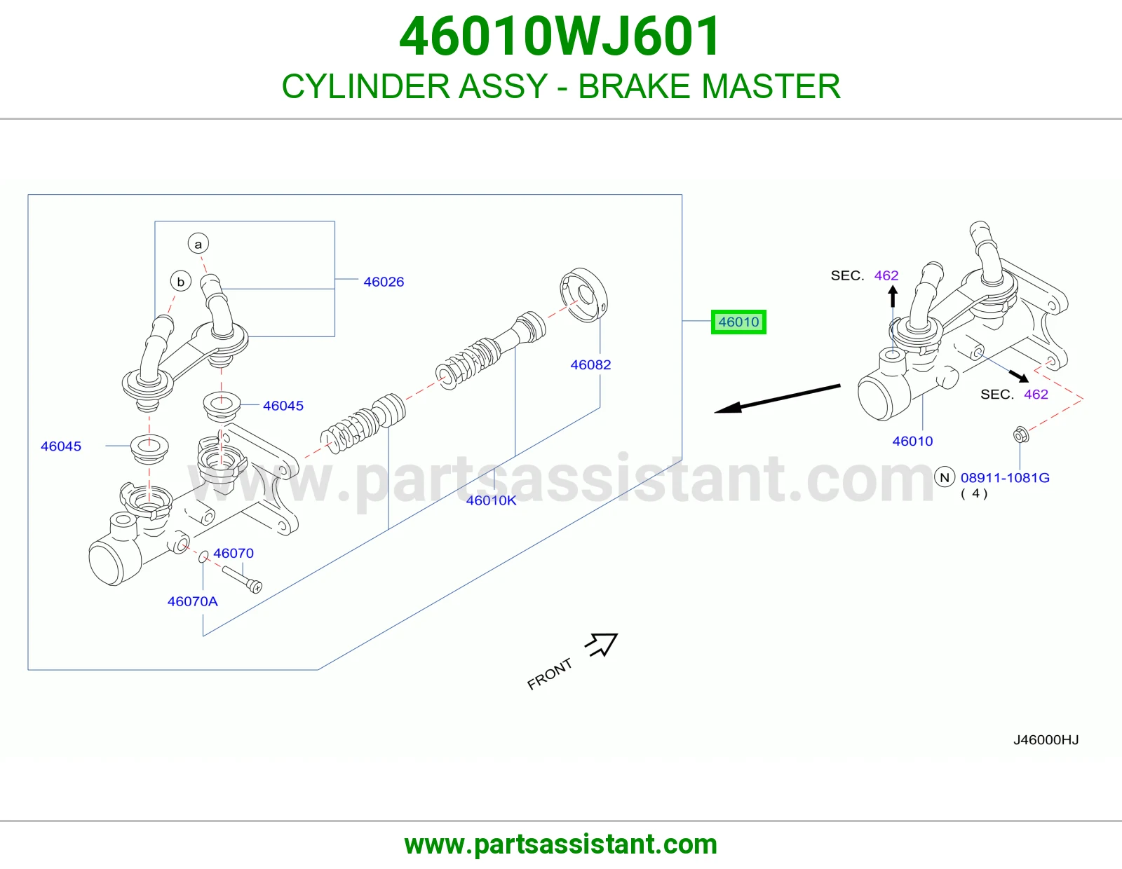 علبه فرامل 46010WJ601