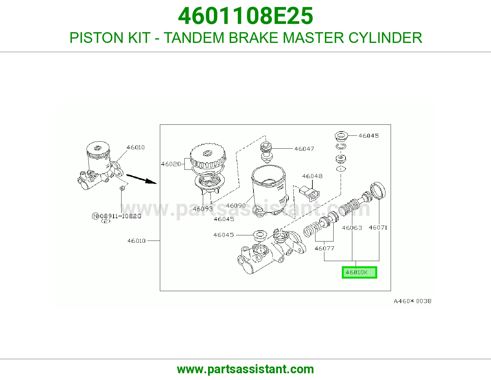 PISTON KIT - TANDEM BRAKE MASTER CYLINDER 4601108E25