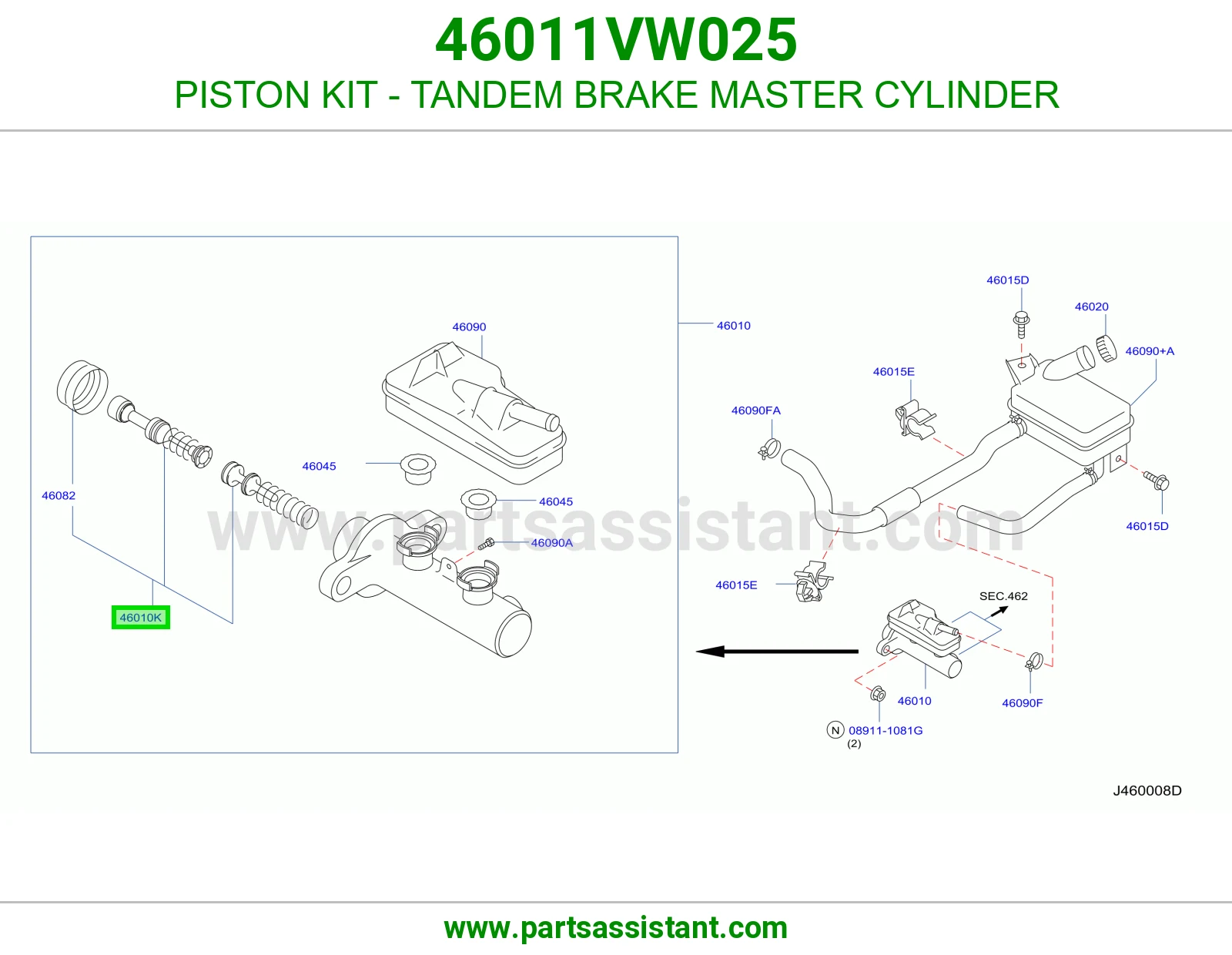 اصلاح علبه فرامل 46011VW025