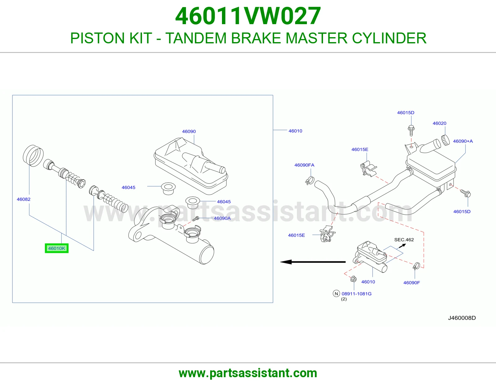 اصلاح علبه فرامل 46011VW027