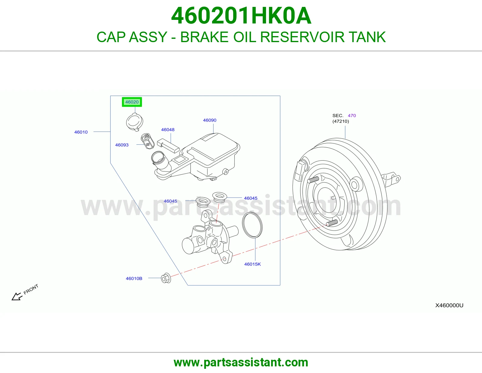 غطا علبه فرامل 460201HK0A