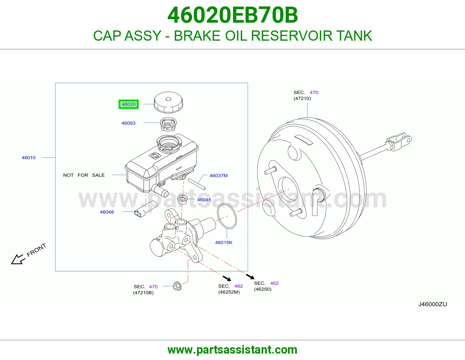 غطا علبه فرامل 46020EB70B