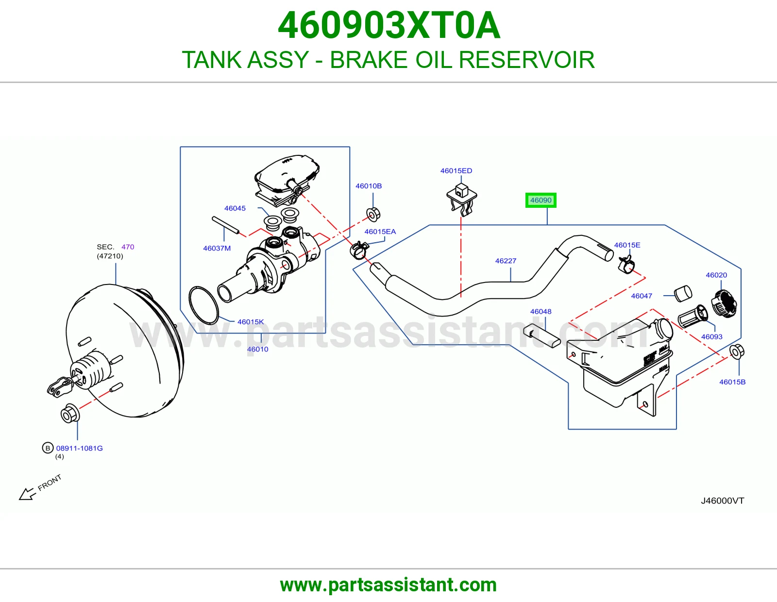 خزان قربة زيت فرامل كامل 460903XT0A