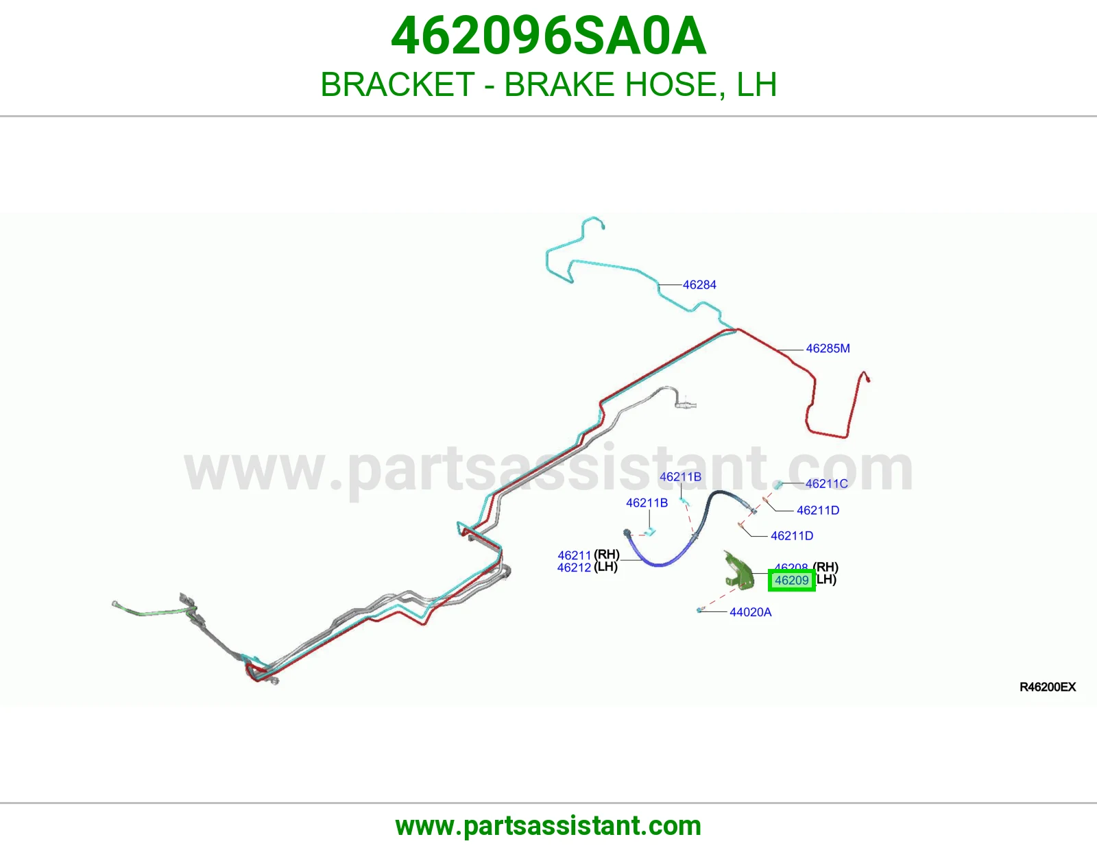 قاعدة لي فرامل يسار 462096SA0A