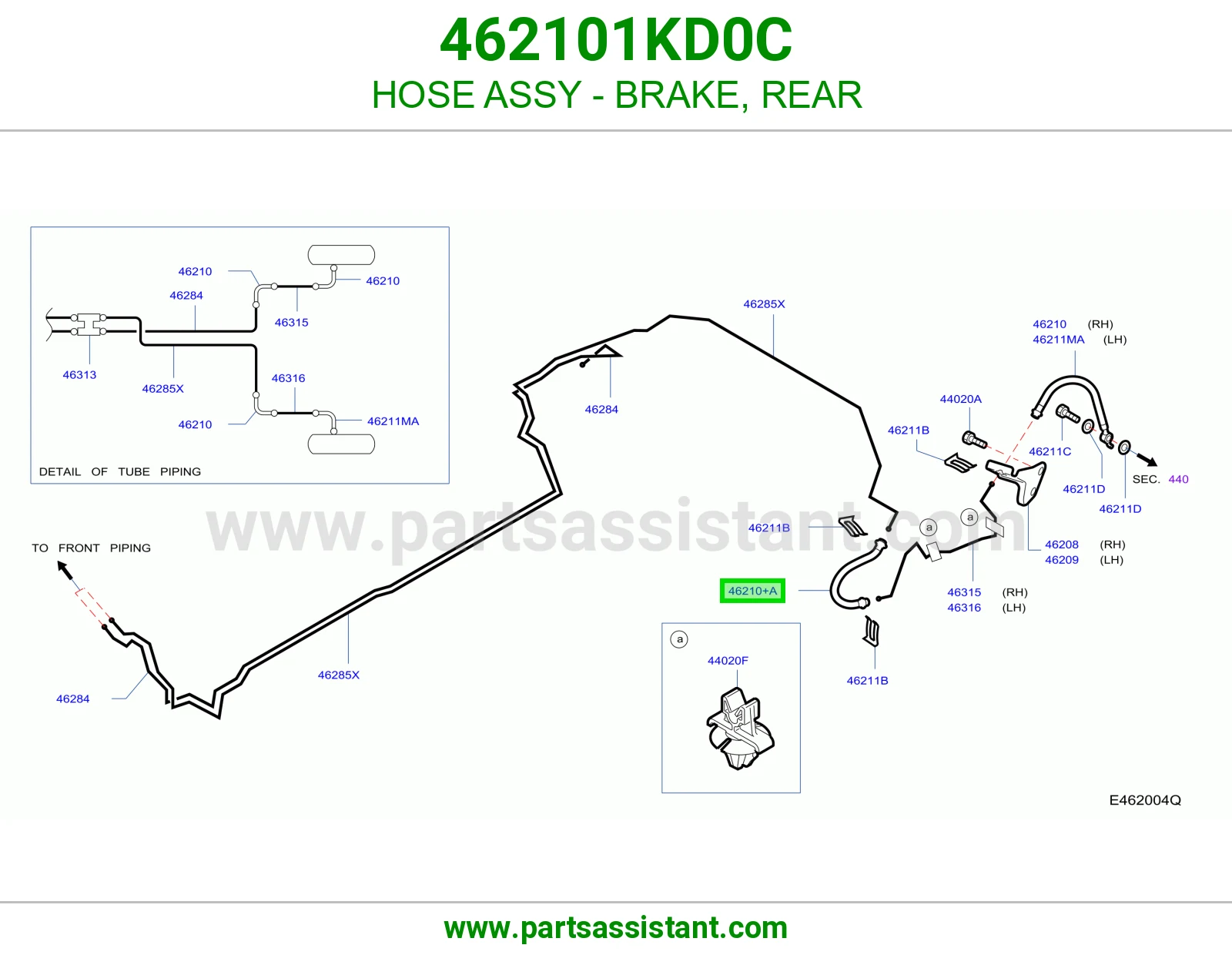 لي فرامل خلفي كامل 462101KD0C