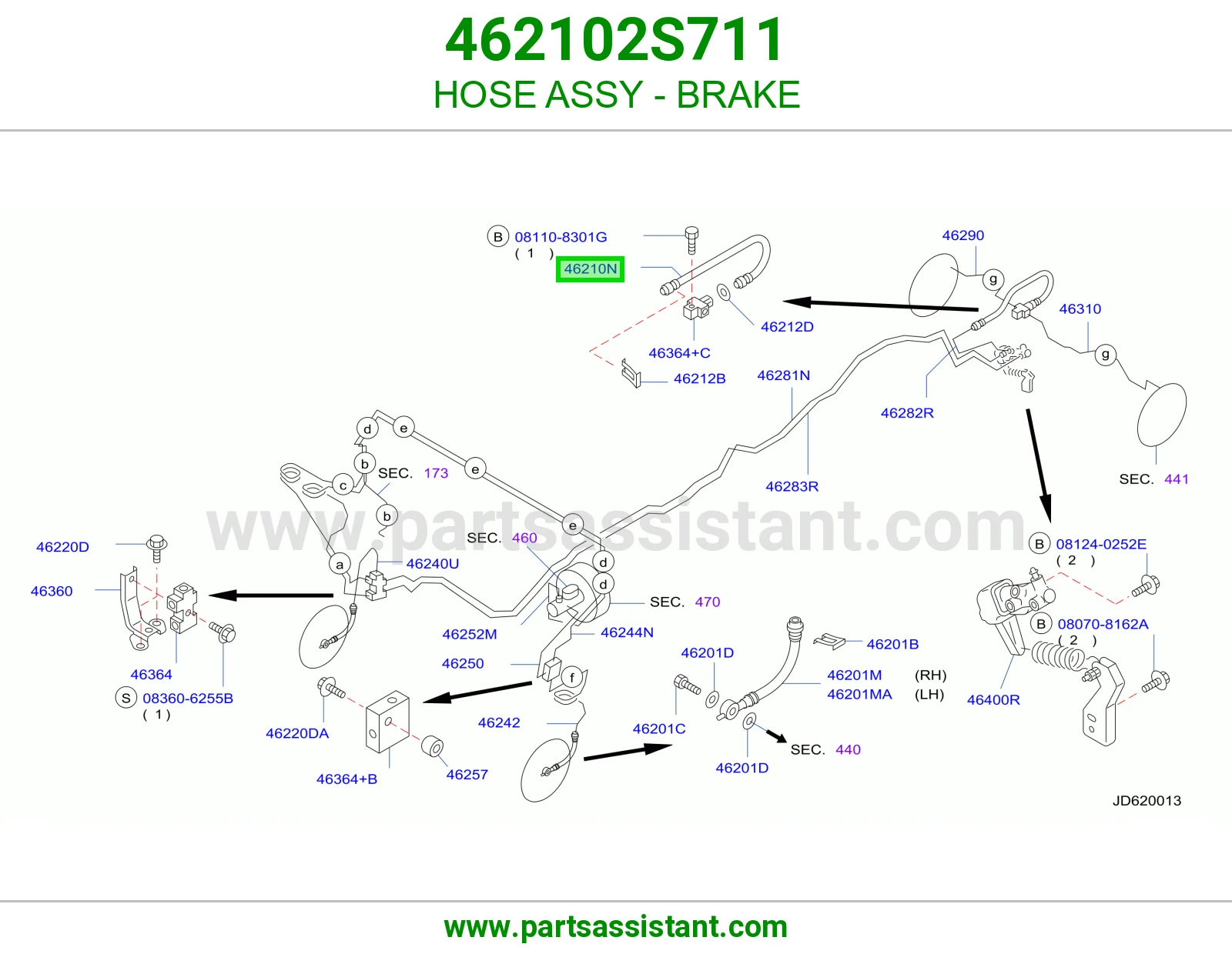 HOSE ASSY - BRAKE 462102S711