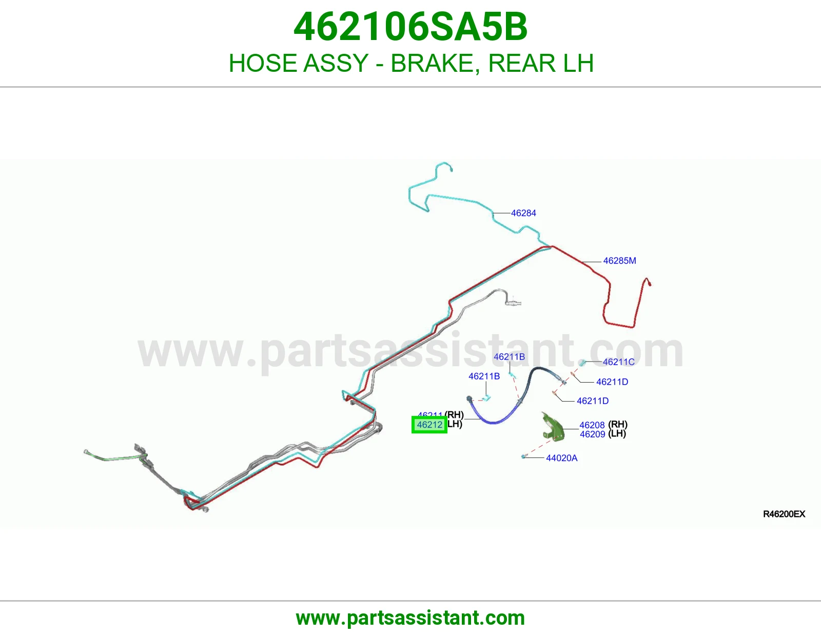 لي فرامل خلفي يسار كامل 462106SA5B