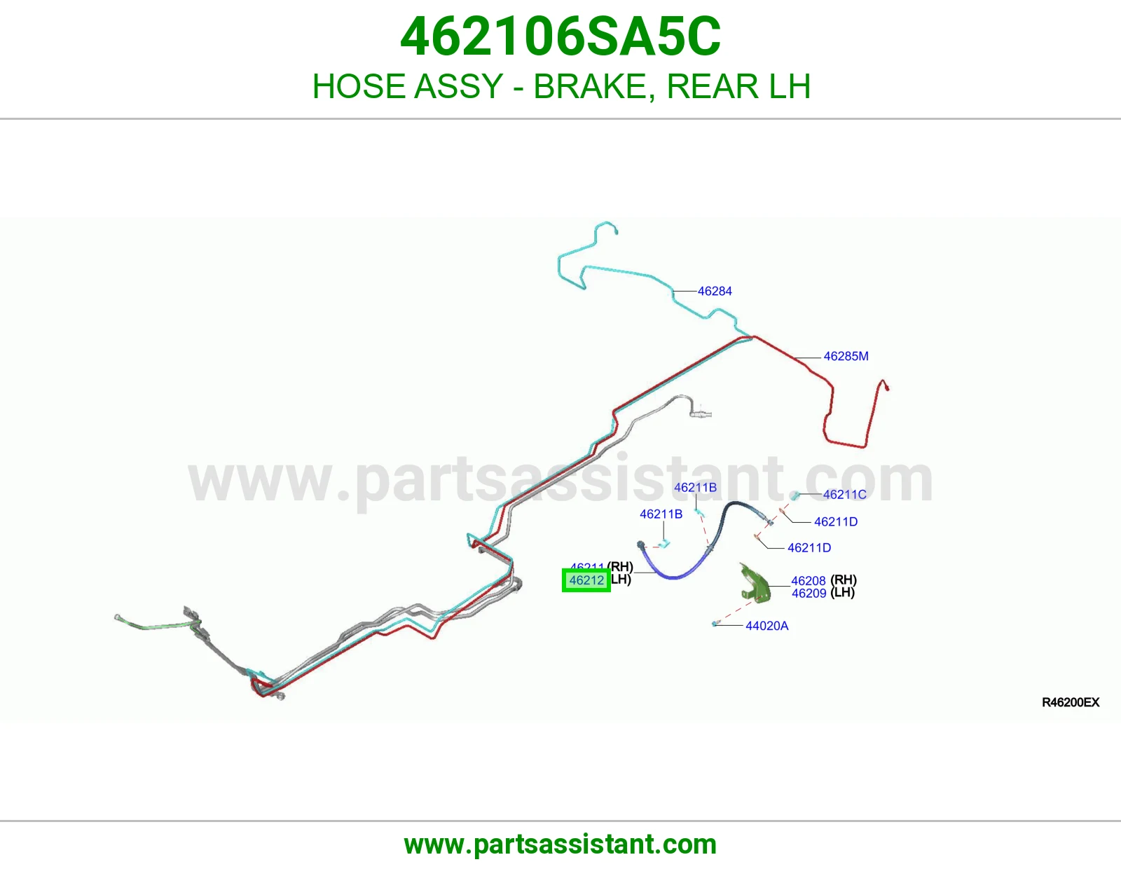 لي فرامل خلفي يمين كامل 462106SA5C