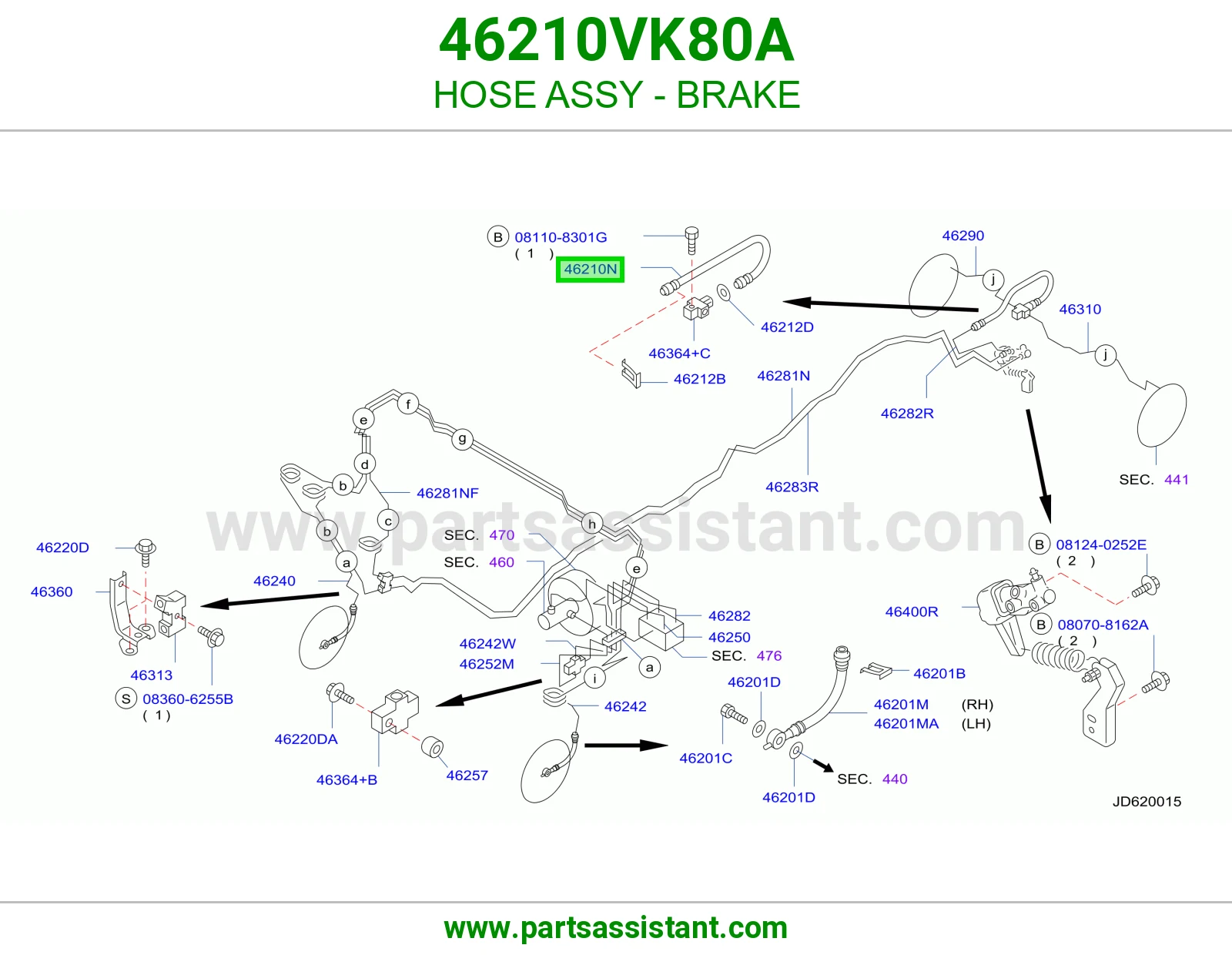 لي فرامل كامل 46210VK80A