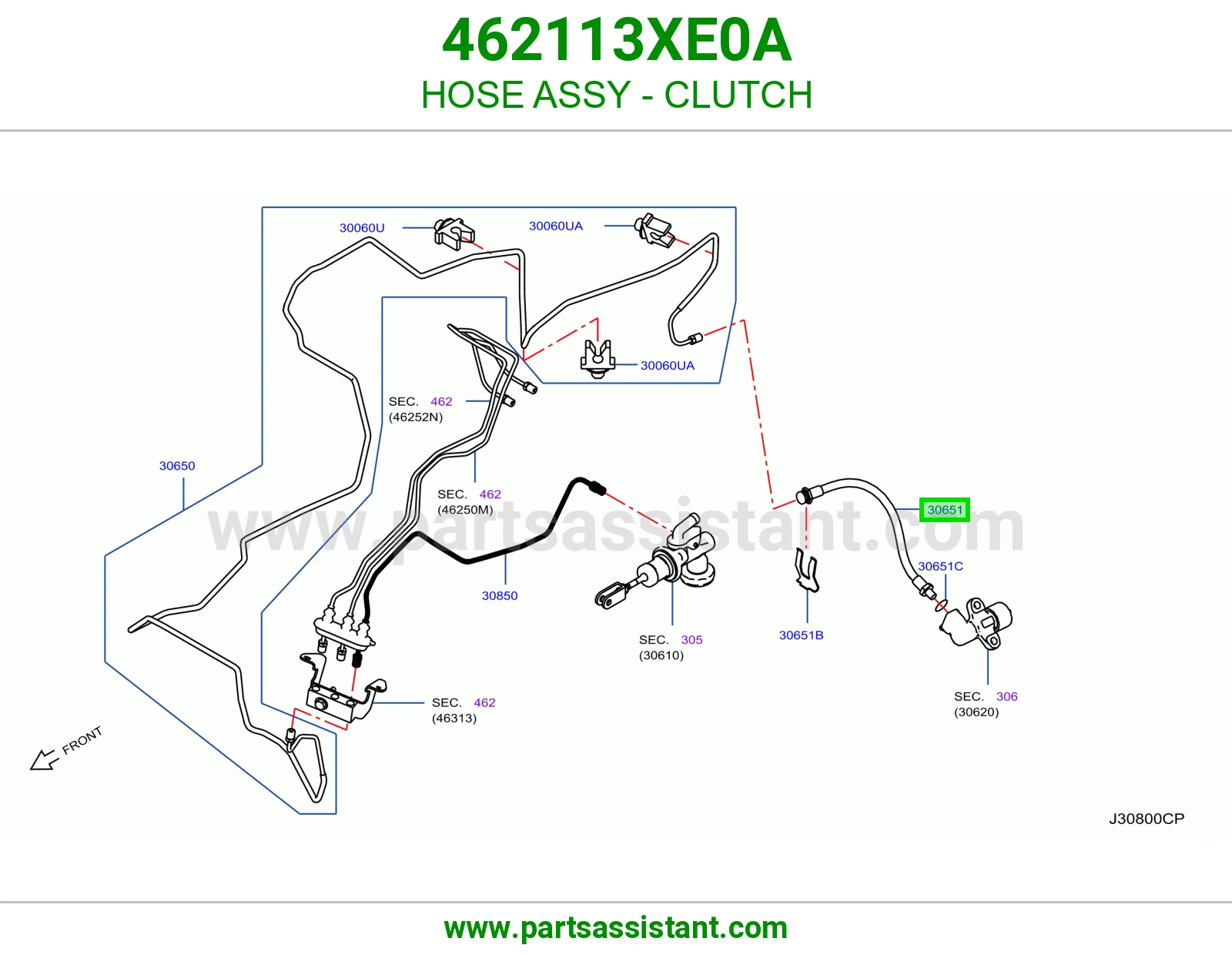 HOSE ASSY - CLUTCH 462113XE0A