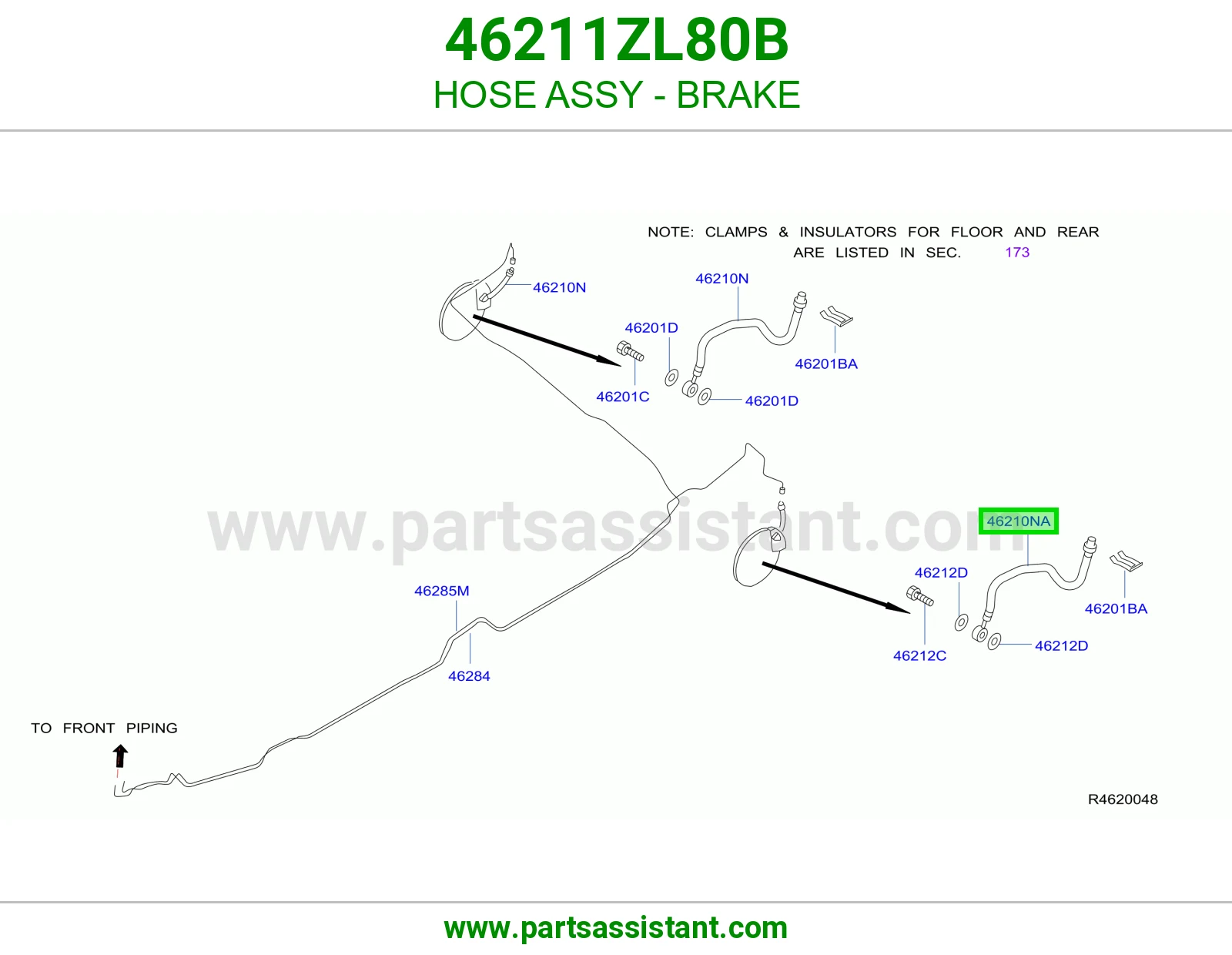 لي فرامل كامل 46211ZL80B