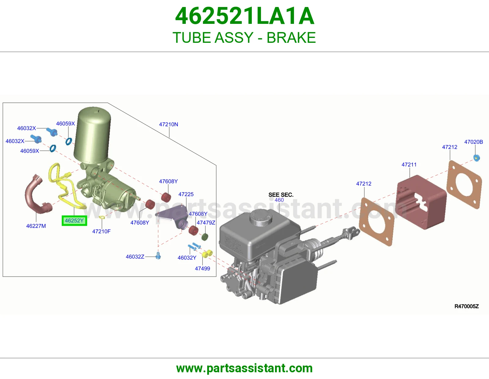 ماسورة فرامل كاملة 462521LA1A