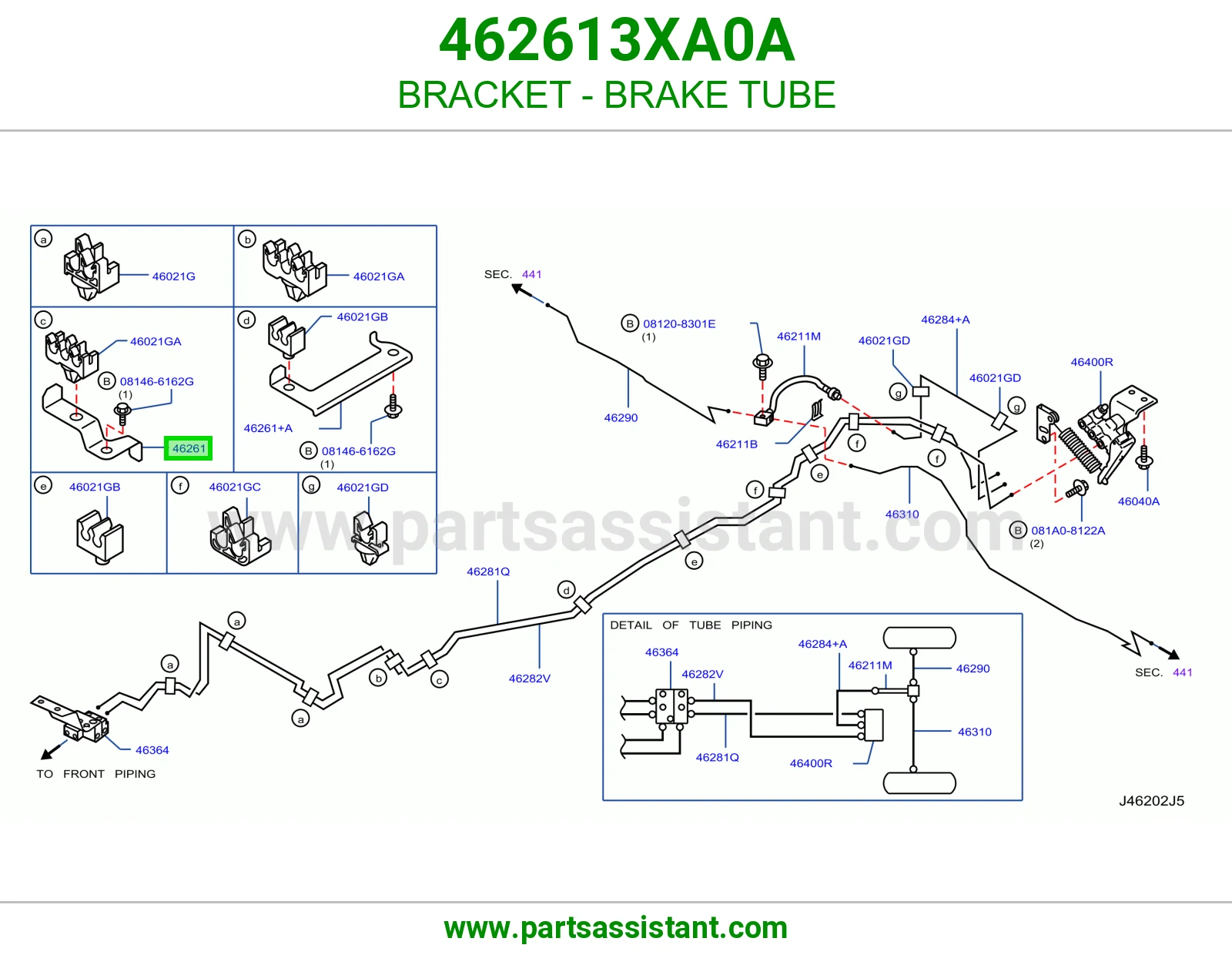قاعدة ماسورة فرامل 462613XA0A