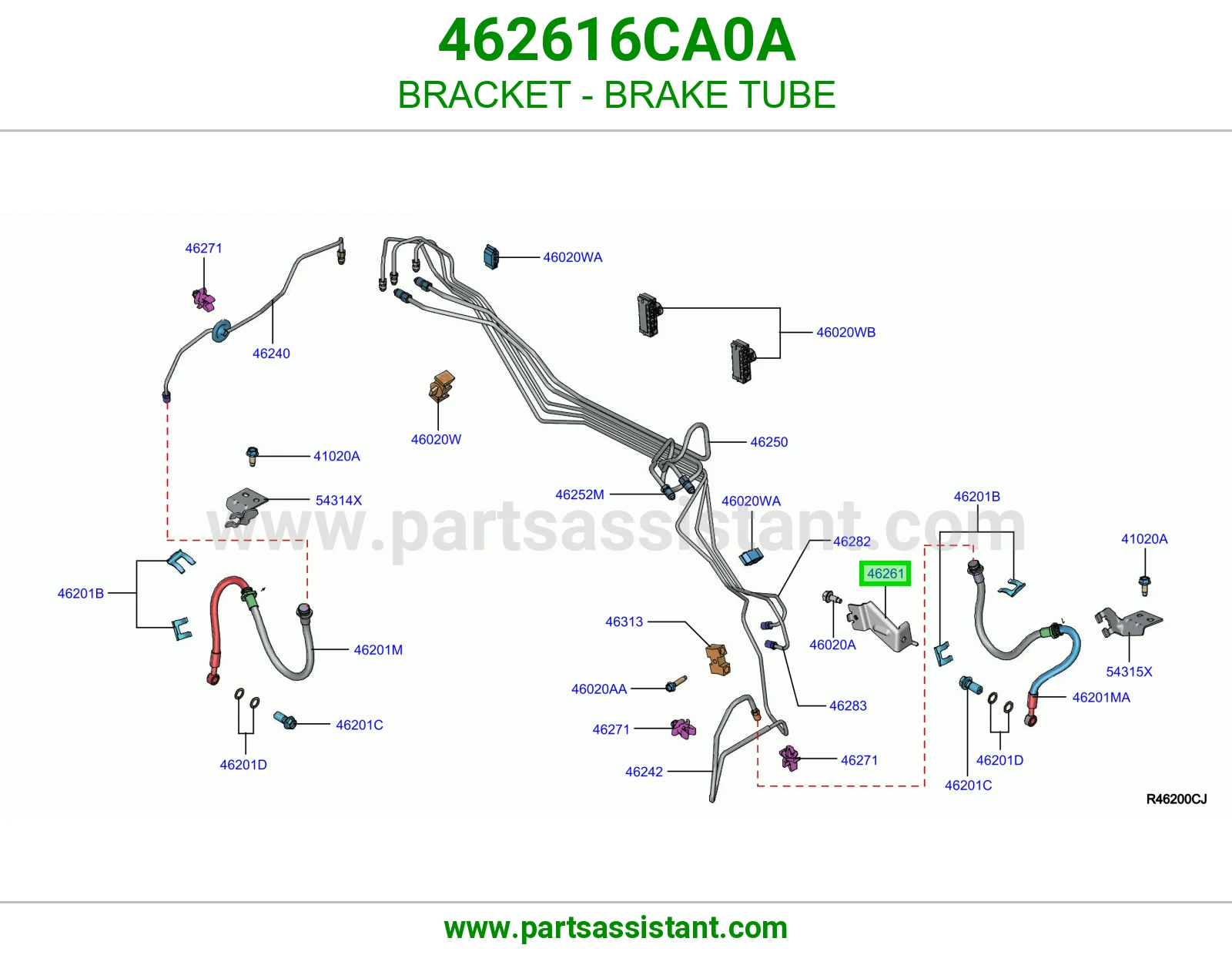 قاعدة ماسورة فرامل 462616CA0A