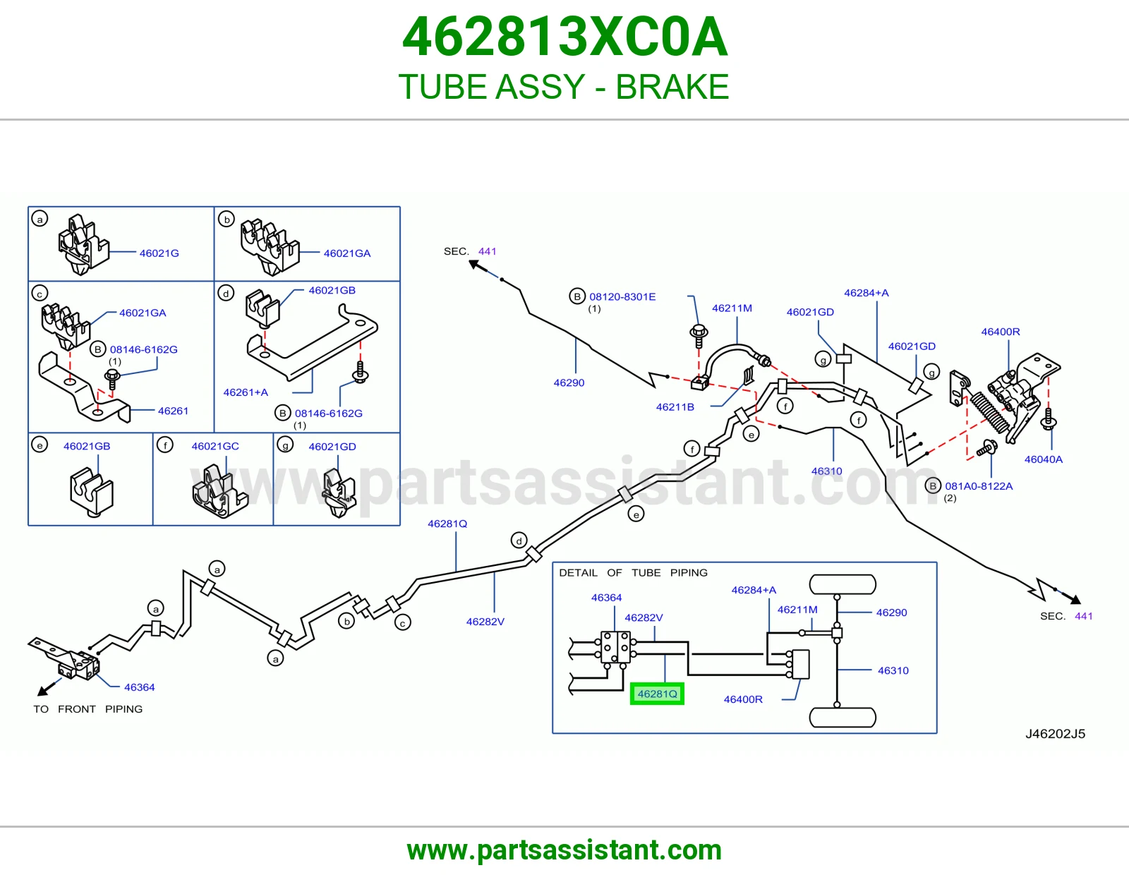 ماسورة فرامل كاملة 462813XC0A