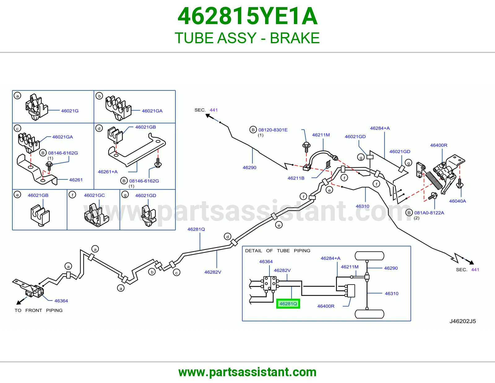 ماسورة فرامل كاملة 462815YE1A