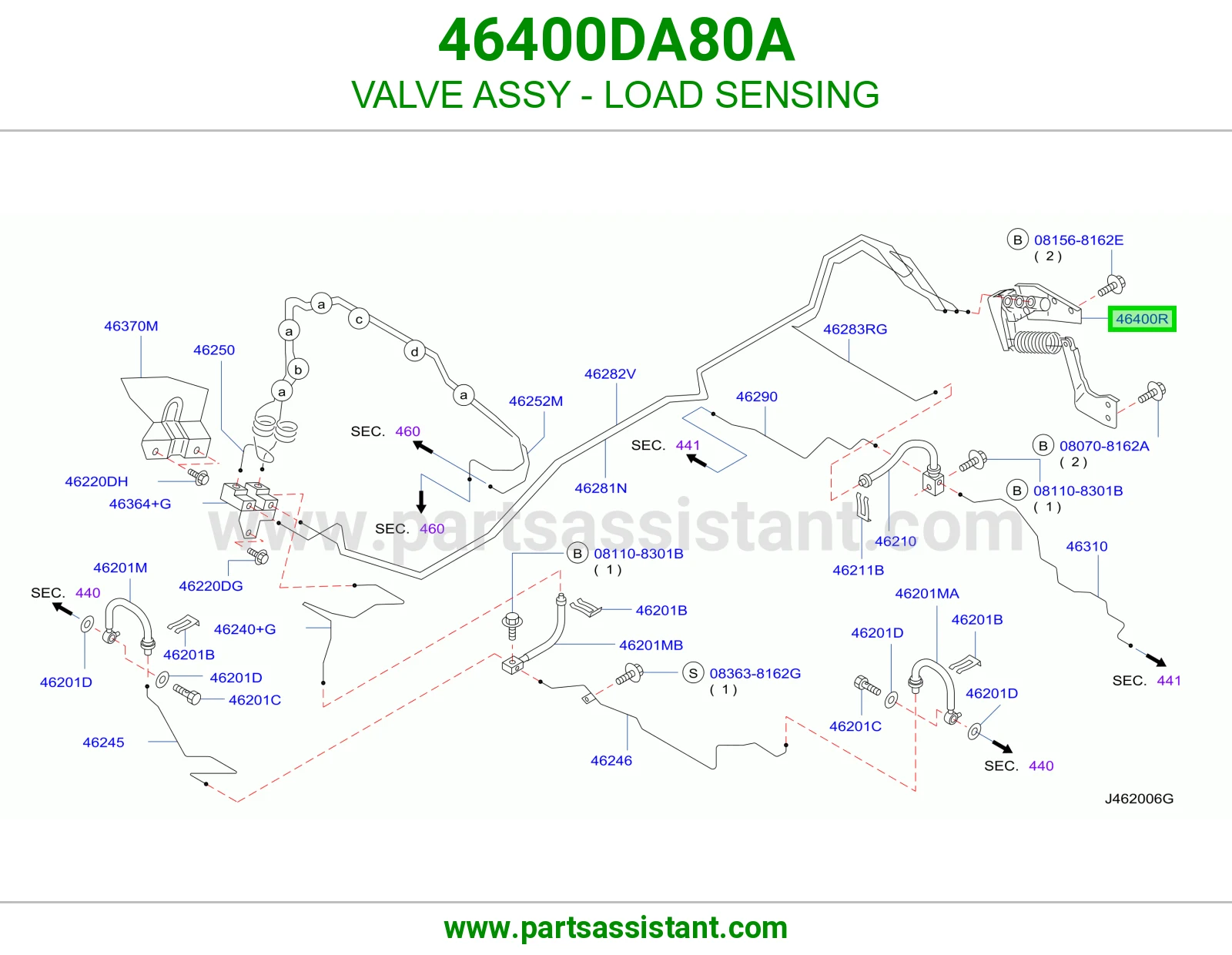 قسام فرامل خلفي 46400DA80A