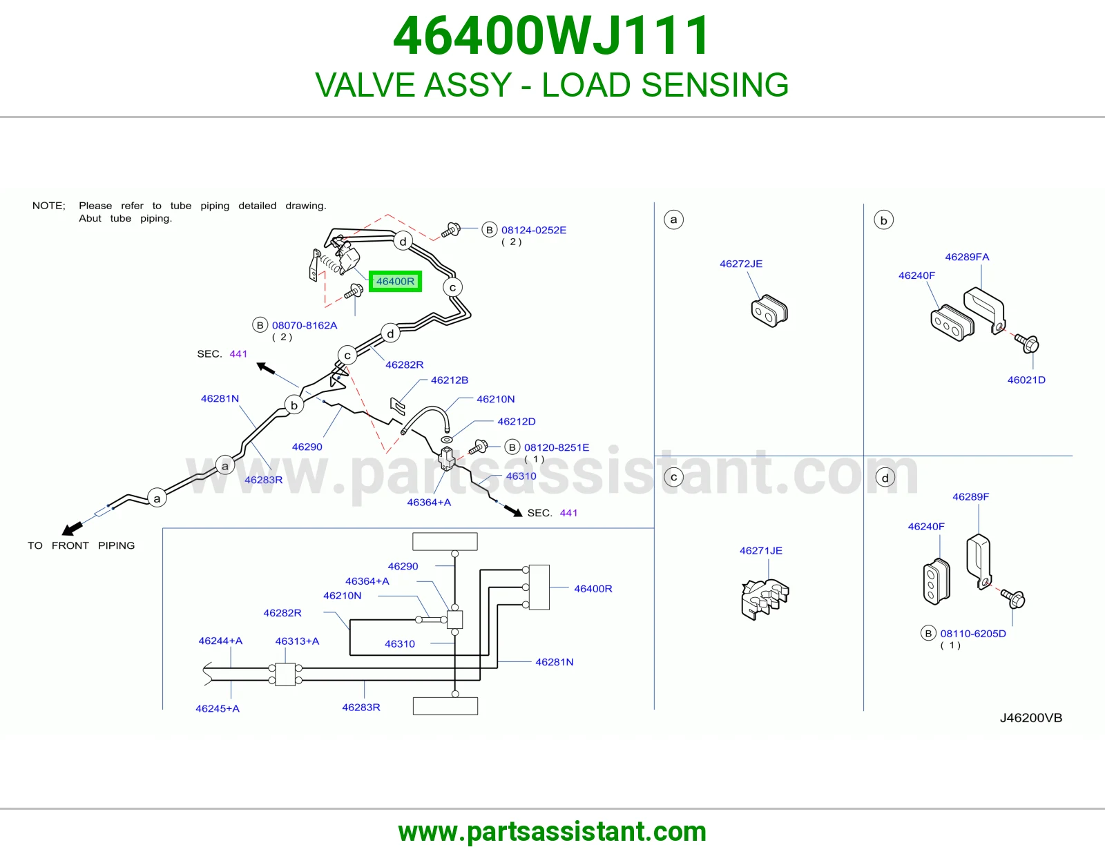 قسام فرامل خلفي 46400WJ111