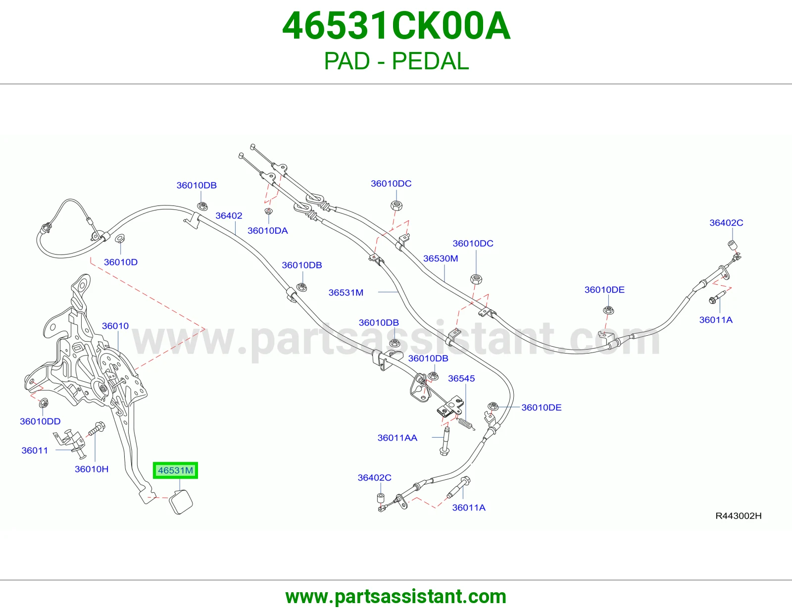 PAD - PEDAL 46531CK00A