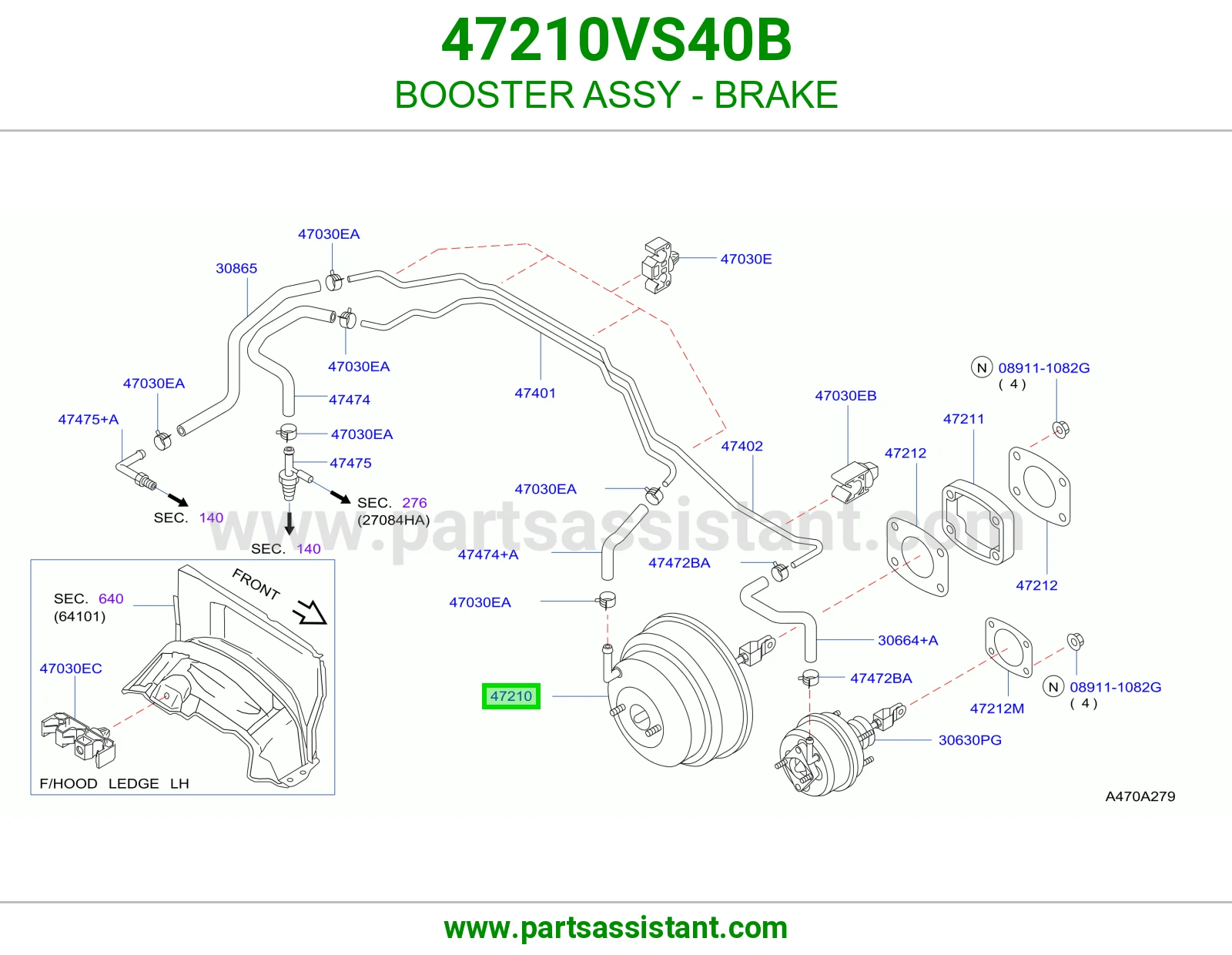 BOOSTER ASSY - BRAKE 47210VS40B