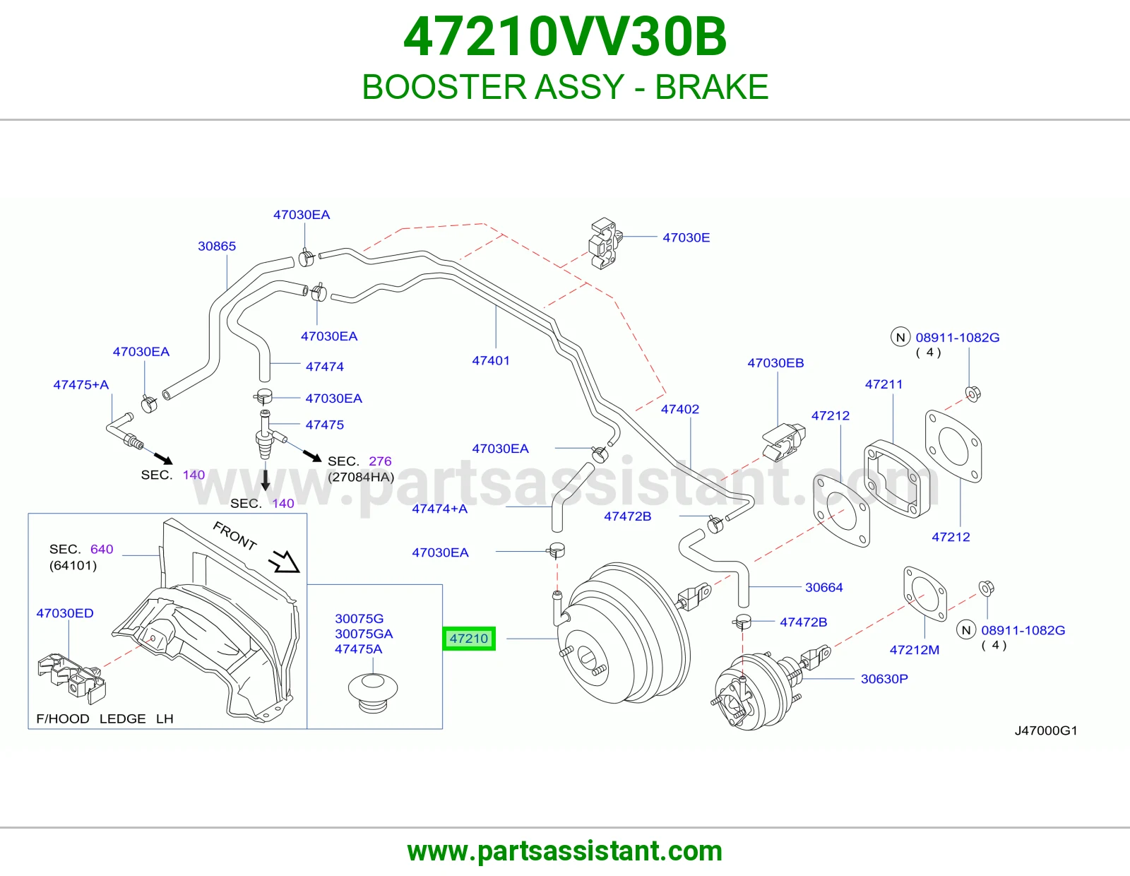 BOOSTER ASSY - BRAKE 47210VV30B
