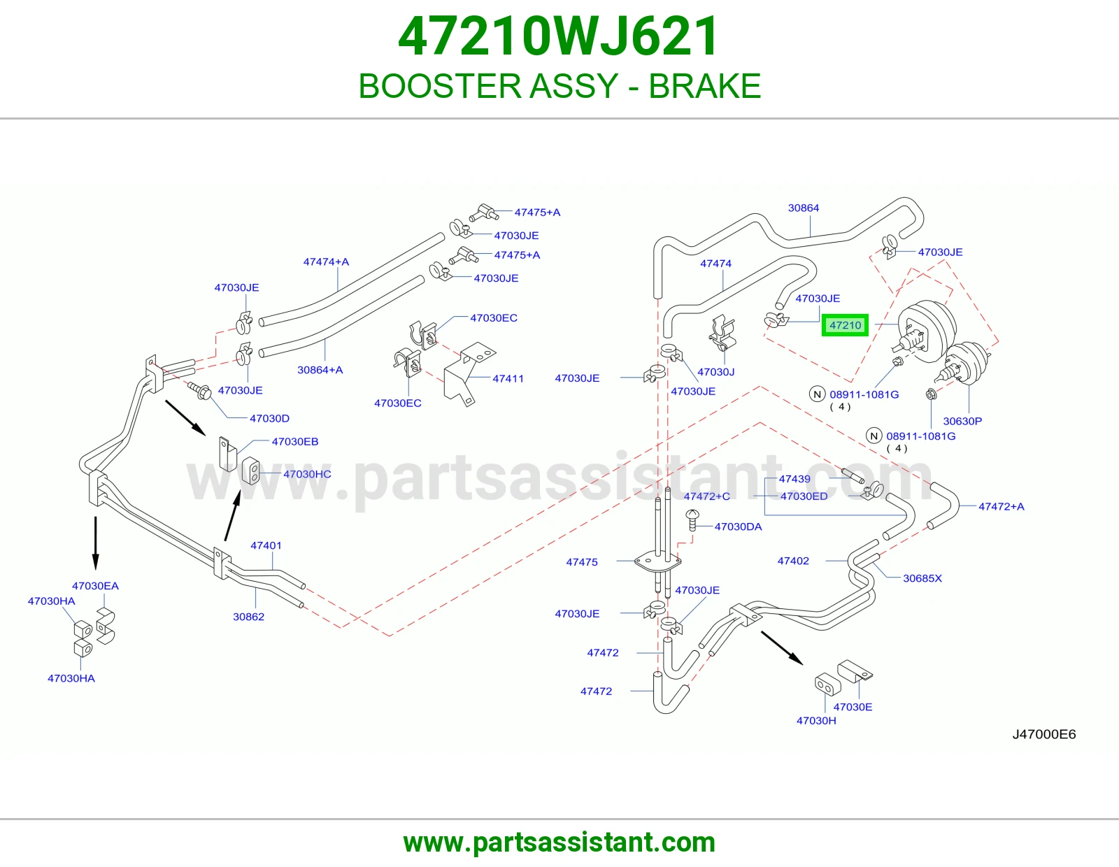 باكم فرامل كامل 47210WJ621