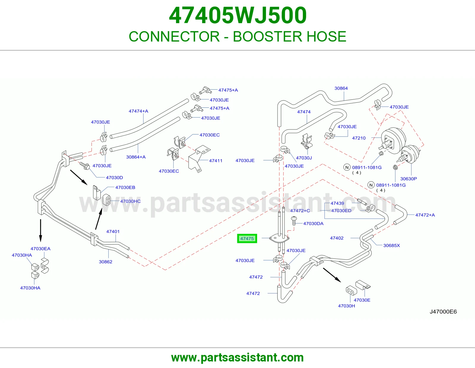 فيش لي باكم فرامل 47405WJ500