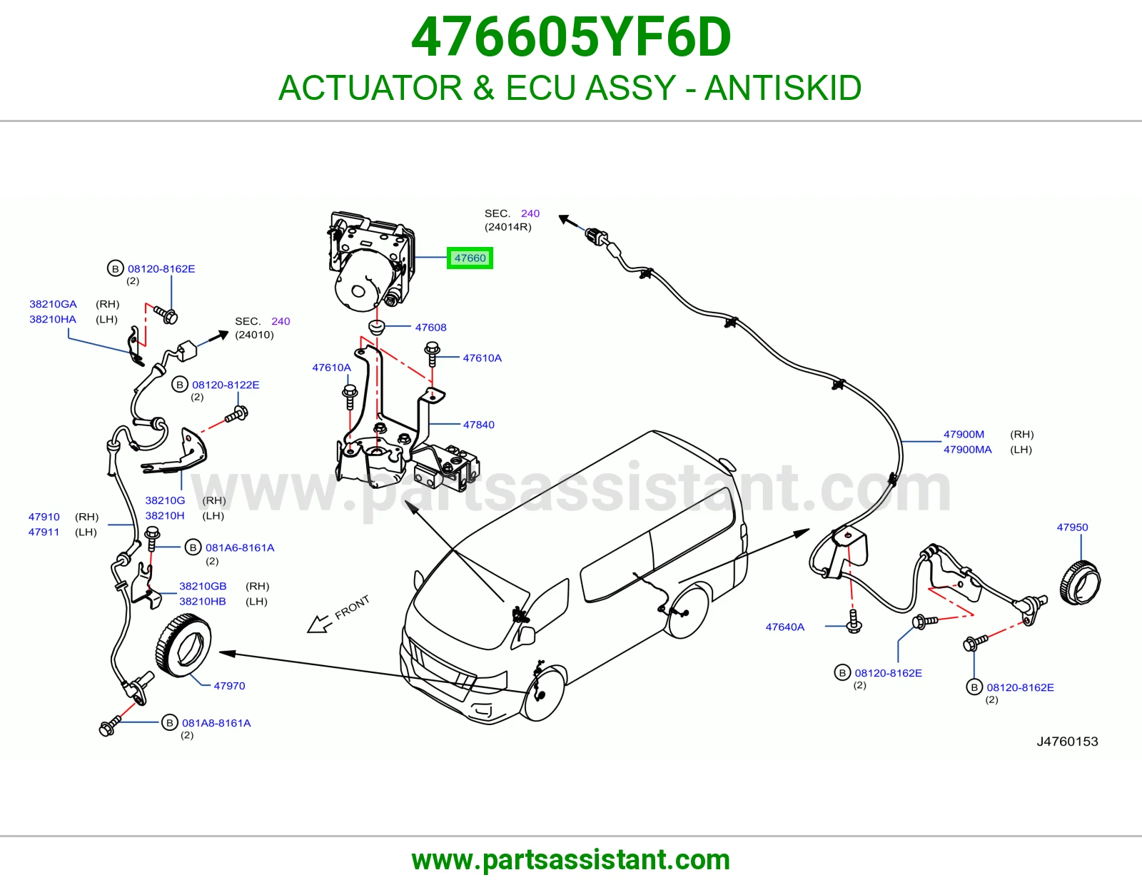 ACTUATOR & ECU ASSY - ANTISKID 476605YF6D