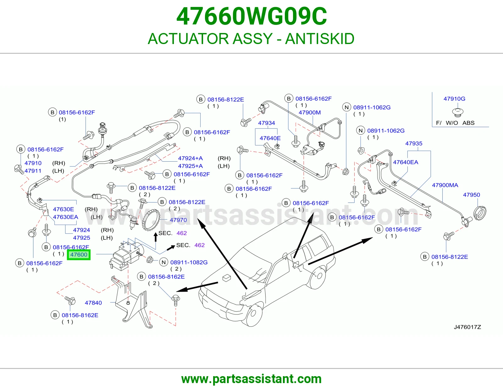 تمتيك مانع انزلاق كامل 47660WG09C