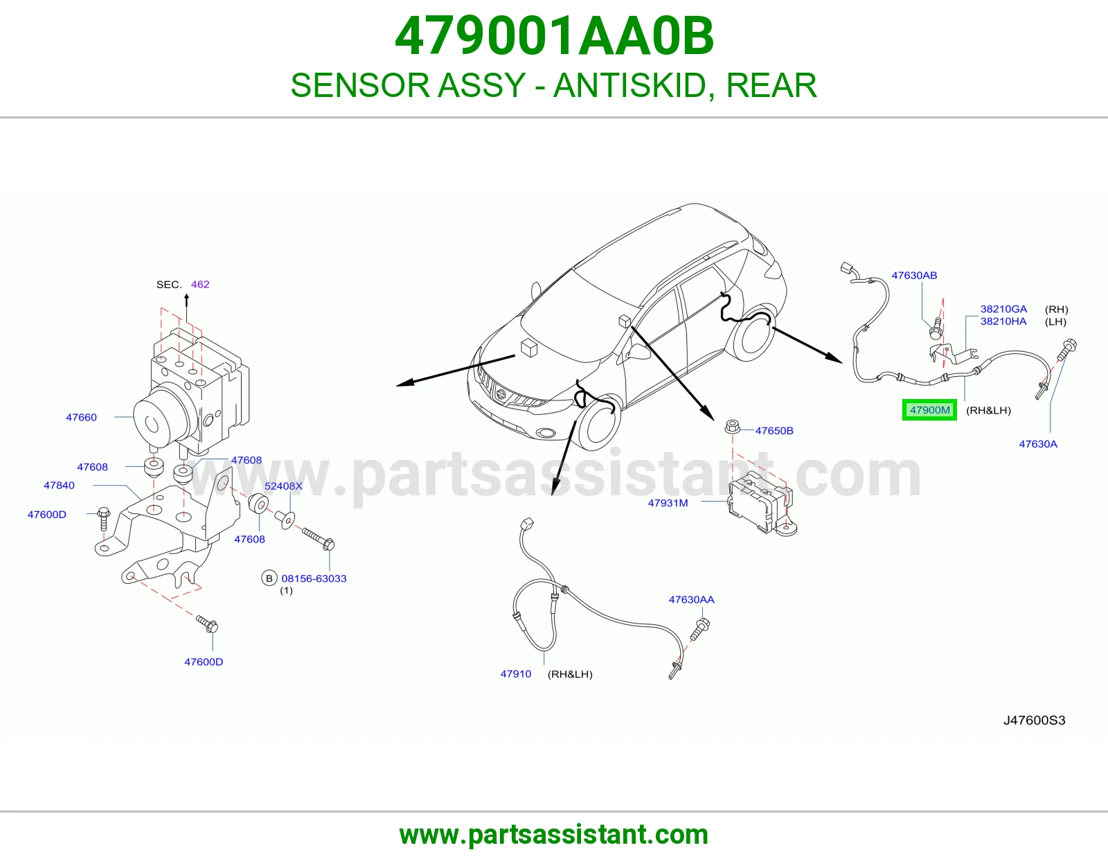 حساس مانع انزلاق خلفي 479001AA0B