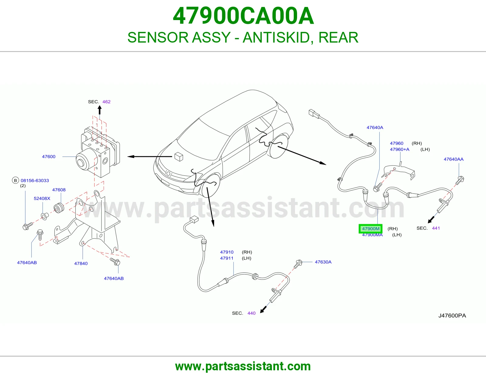 حساس مانع انزلاق خلفي 47900CA00A