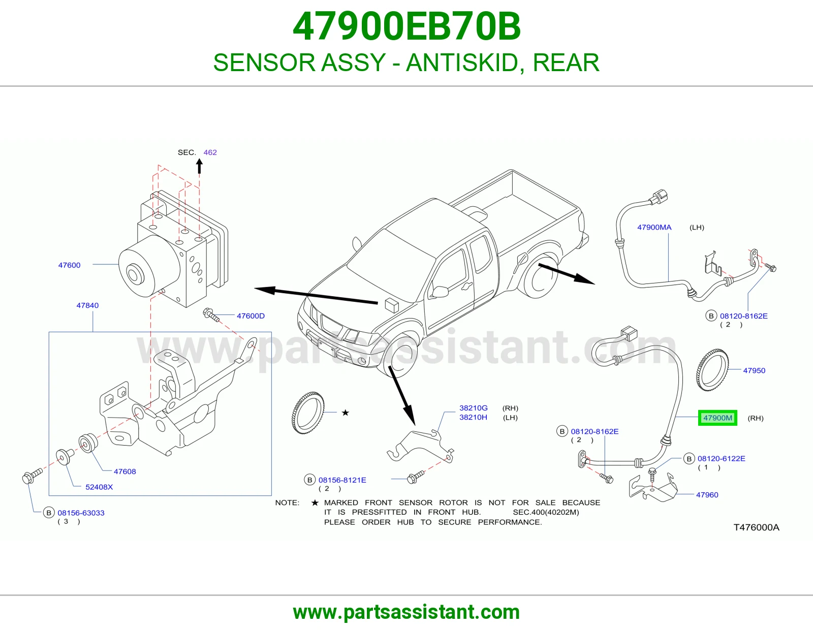 حساس مانع انزلاق خلفي 47900EB70B