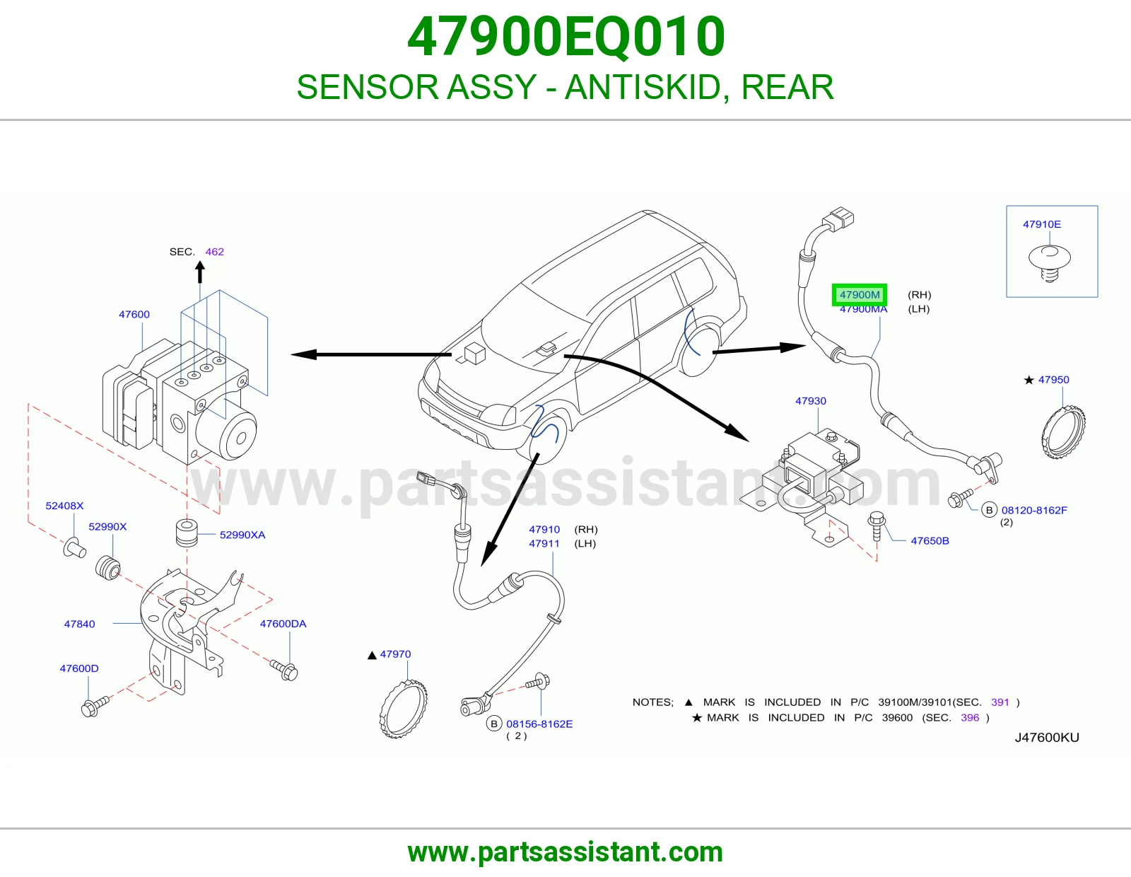 حساس مانع انزلاق خلفي 47900EQ010