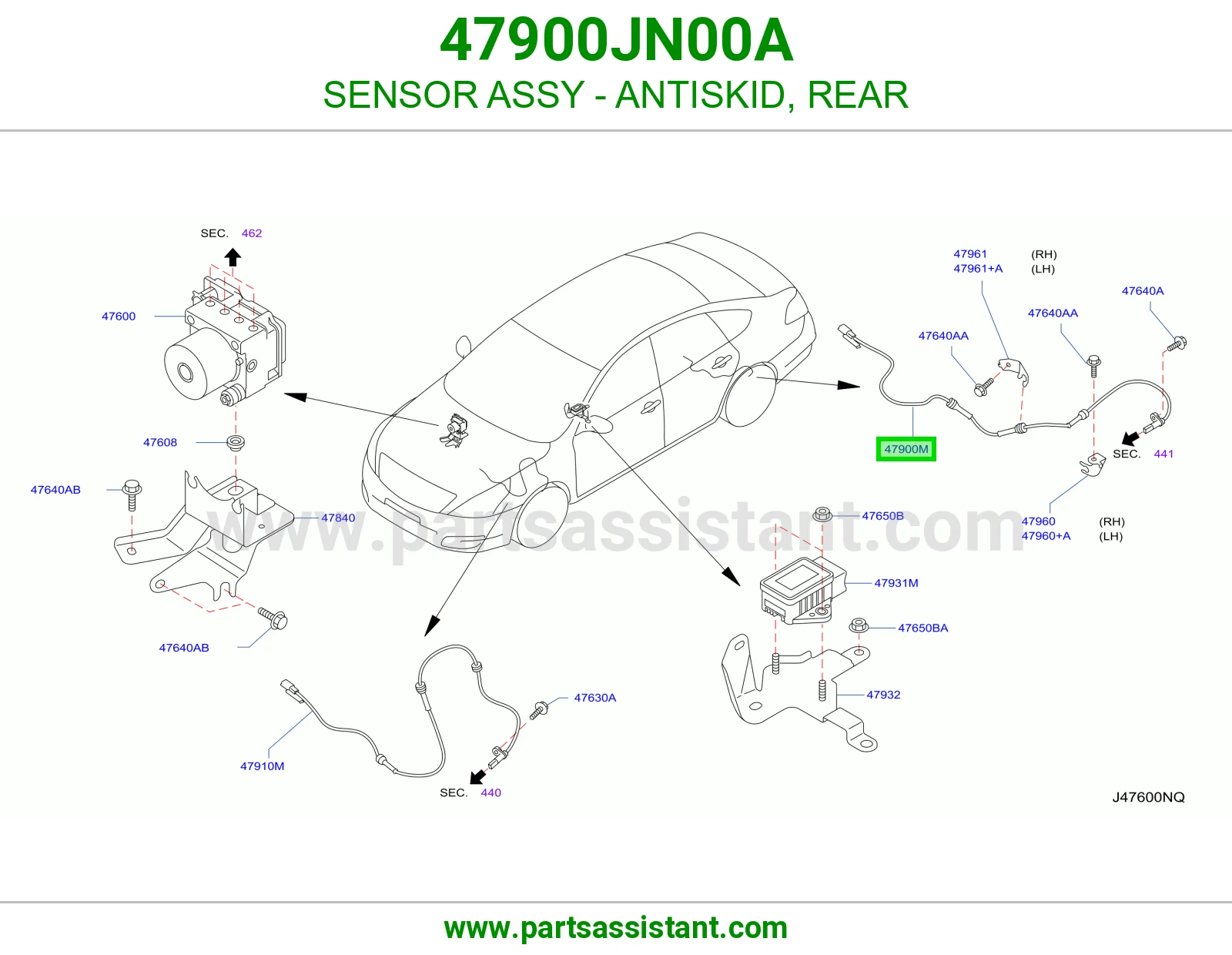 حساس مانع انزلاق خلفي 47900JN00A