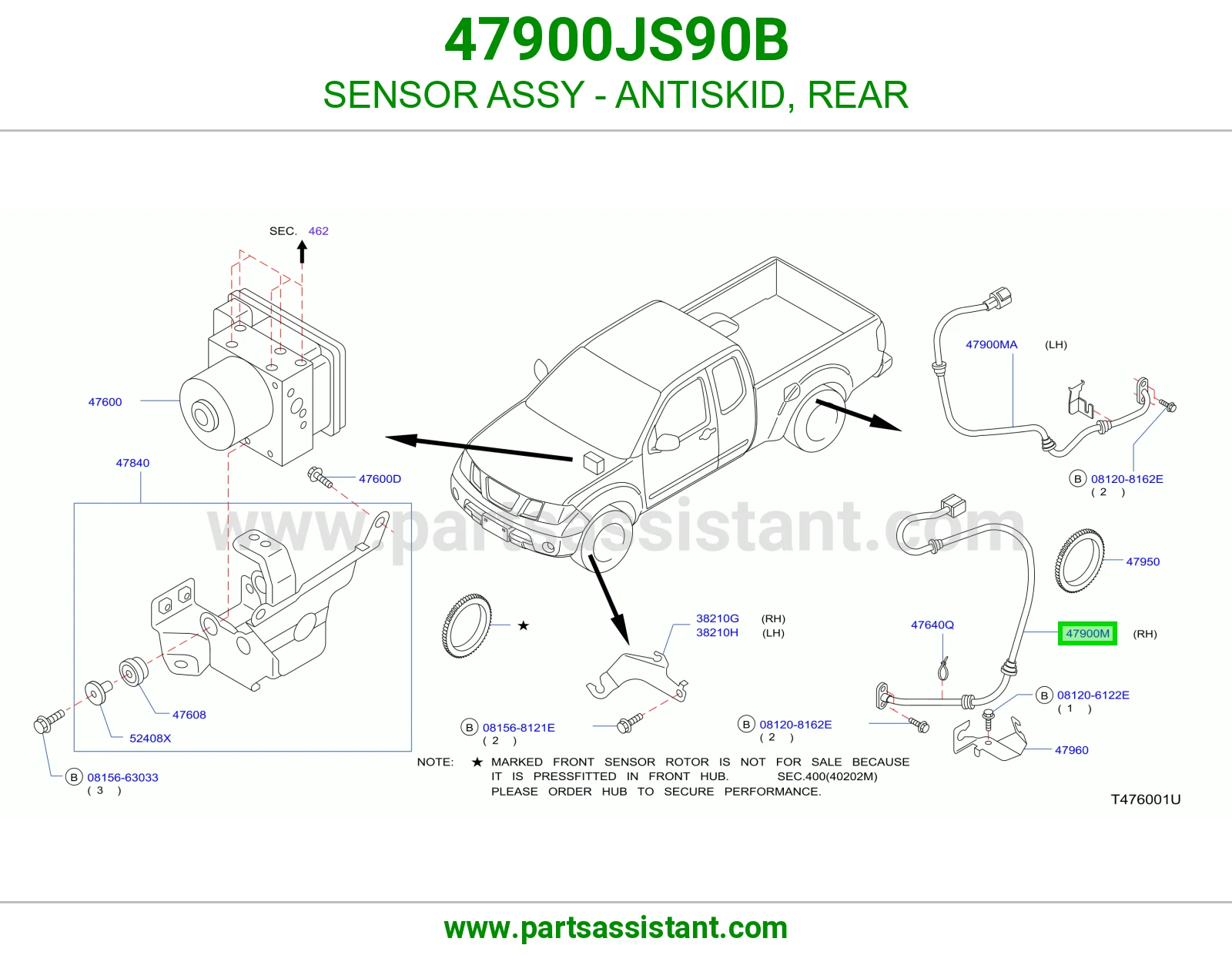حساس مانع انزلاق خلفي 47900JS90B