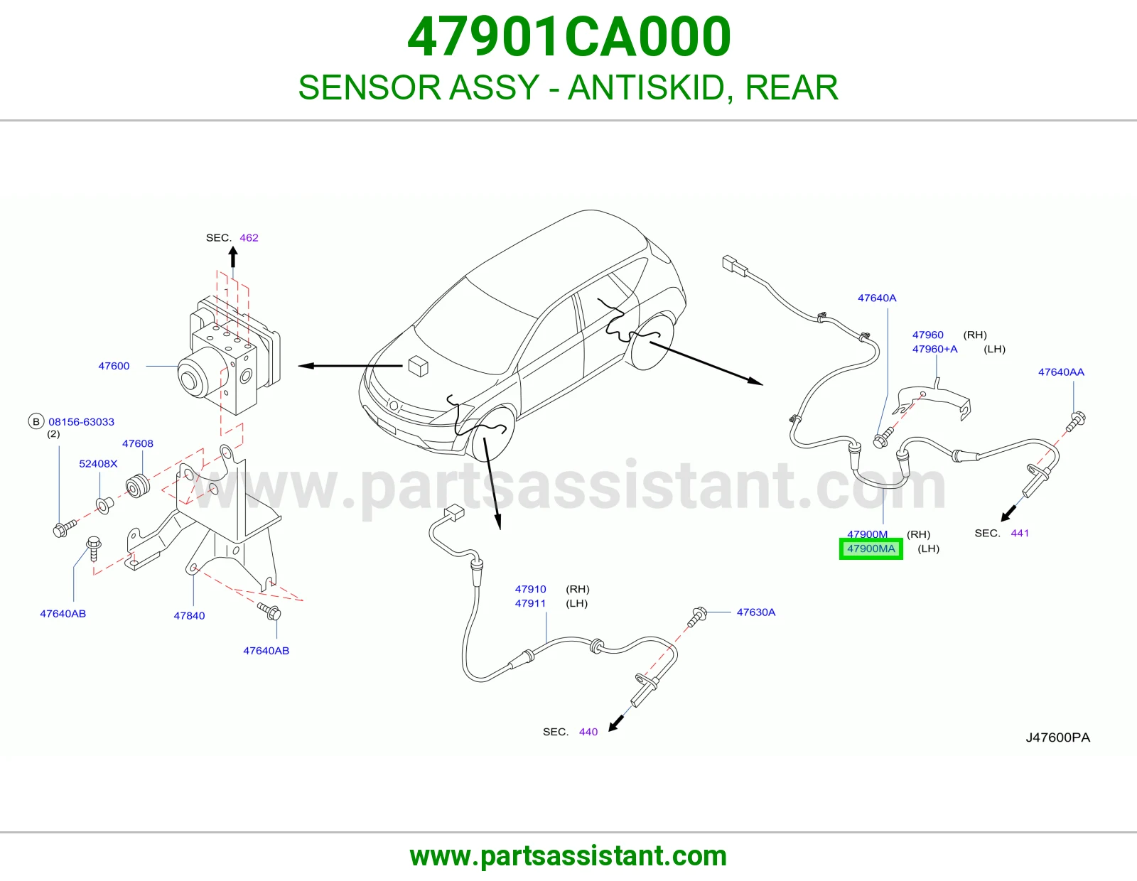 حساس مانع انزلاق خلفي 47901CA000