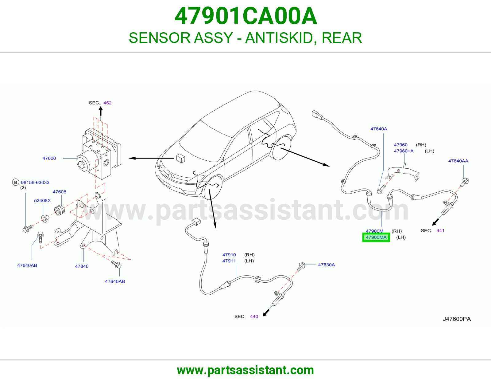 حساس مانع انزلاق خلفي 47901CA00A