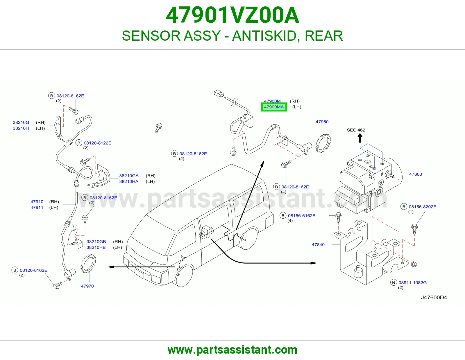 حساس مانع انزلاق خلفي 47901VZ00A