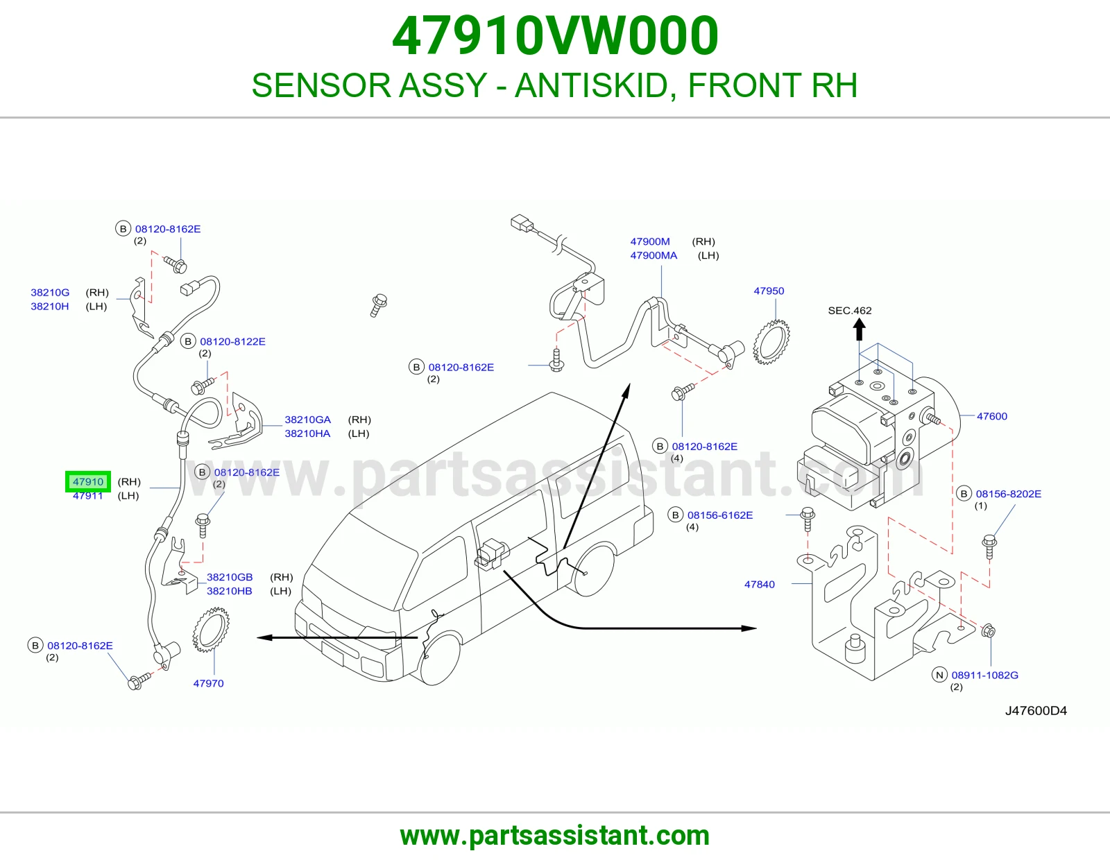 حساس مانع انزلاق امامي يمين 47910VW000