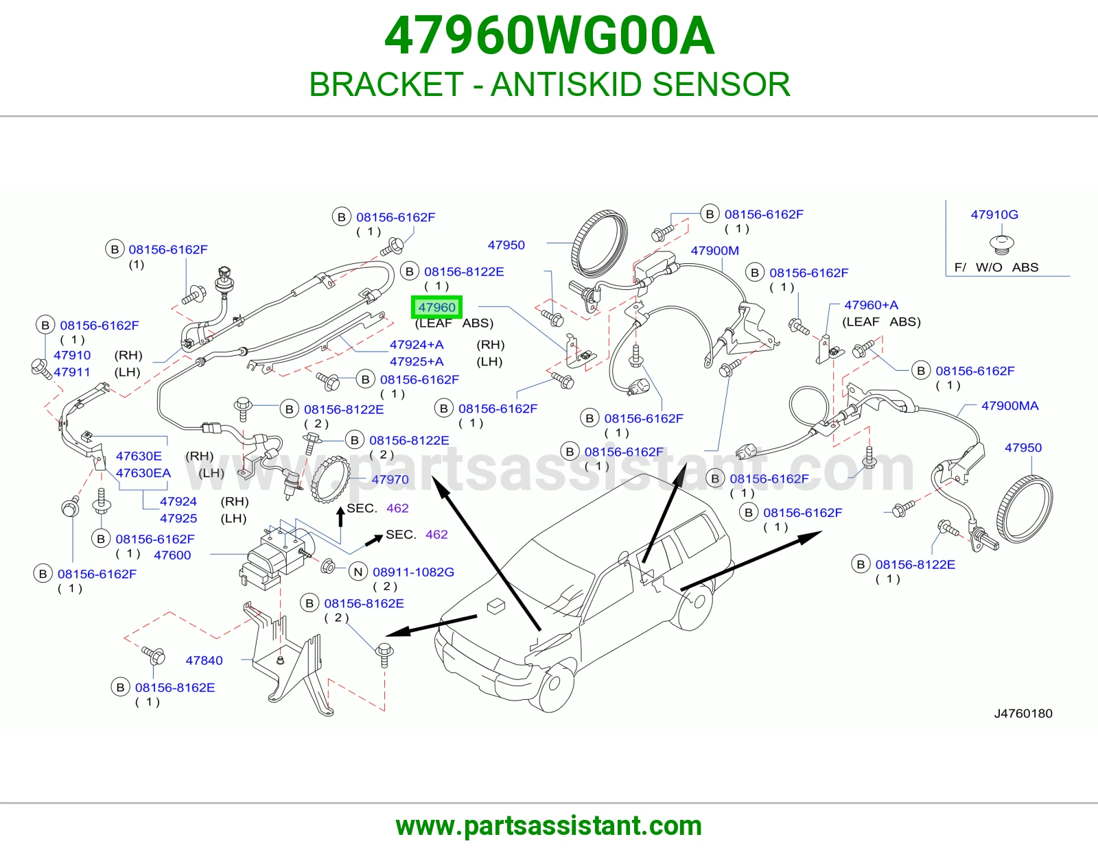 قاعدة حساس ABS 47960WG00A